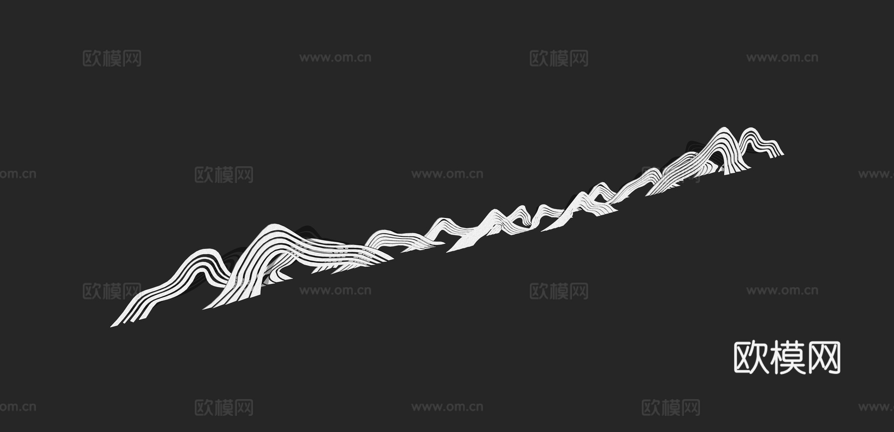 现代假山景观小品su模型下载