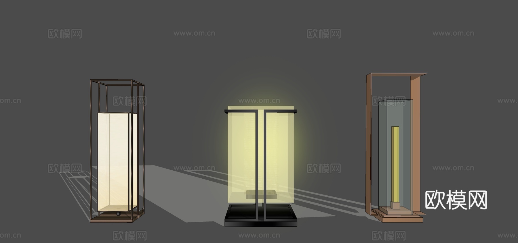 新中式户外草坪灯su模型下载
