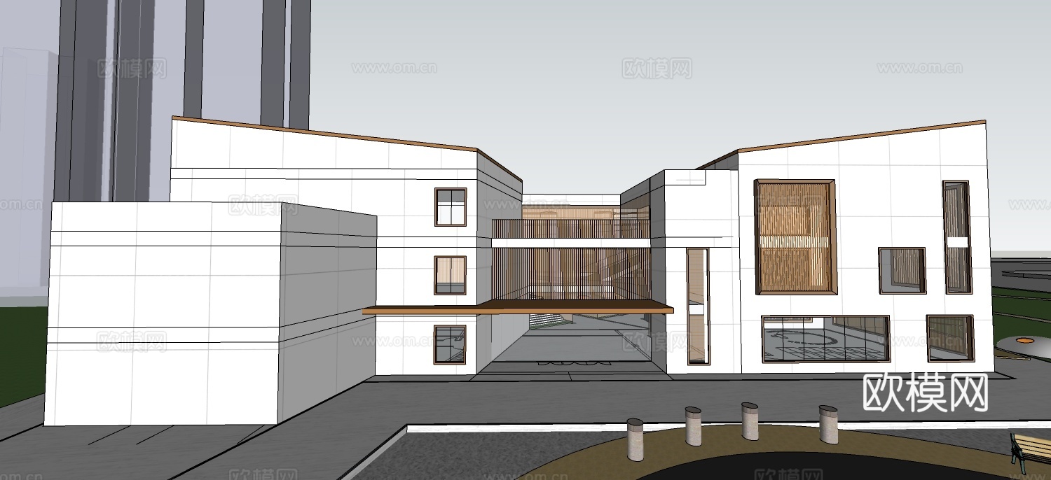 现代幼儿园su模型下载下载（渲染图1）