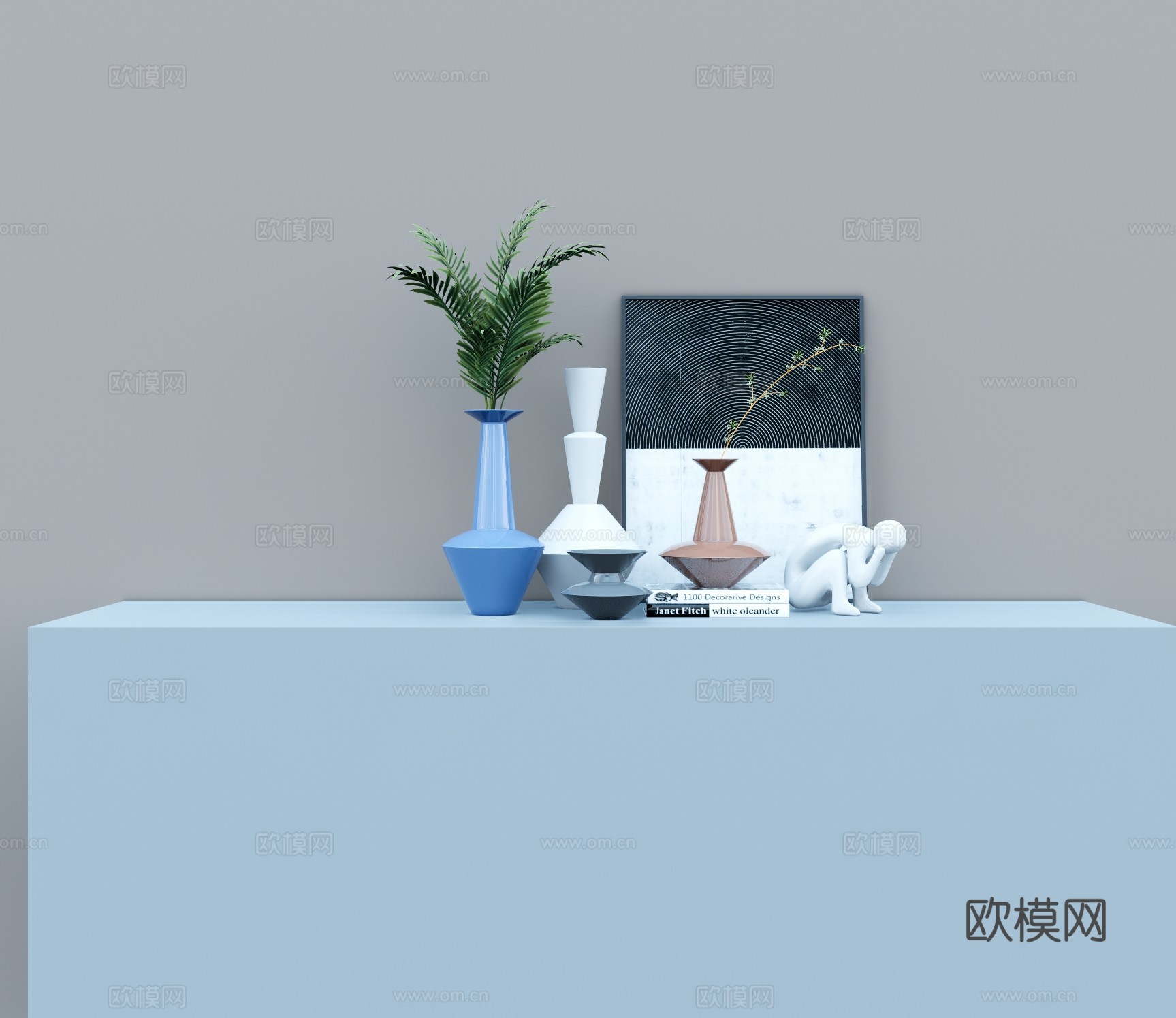 现代装饰摆件su模型下载
