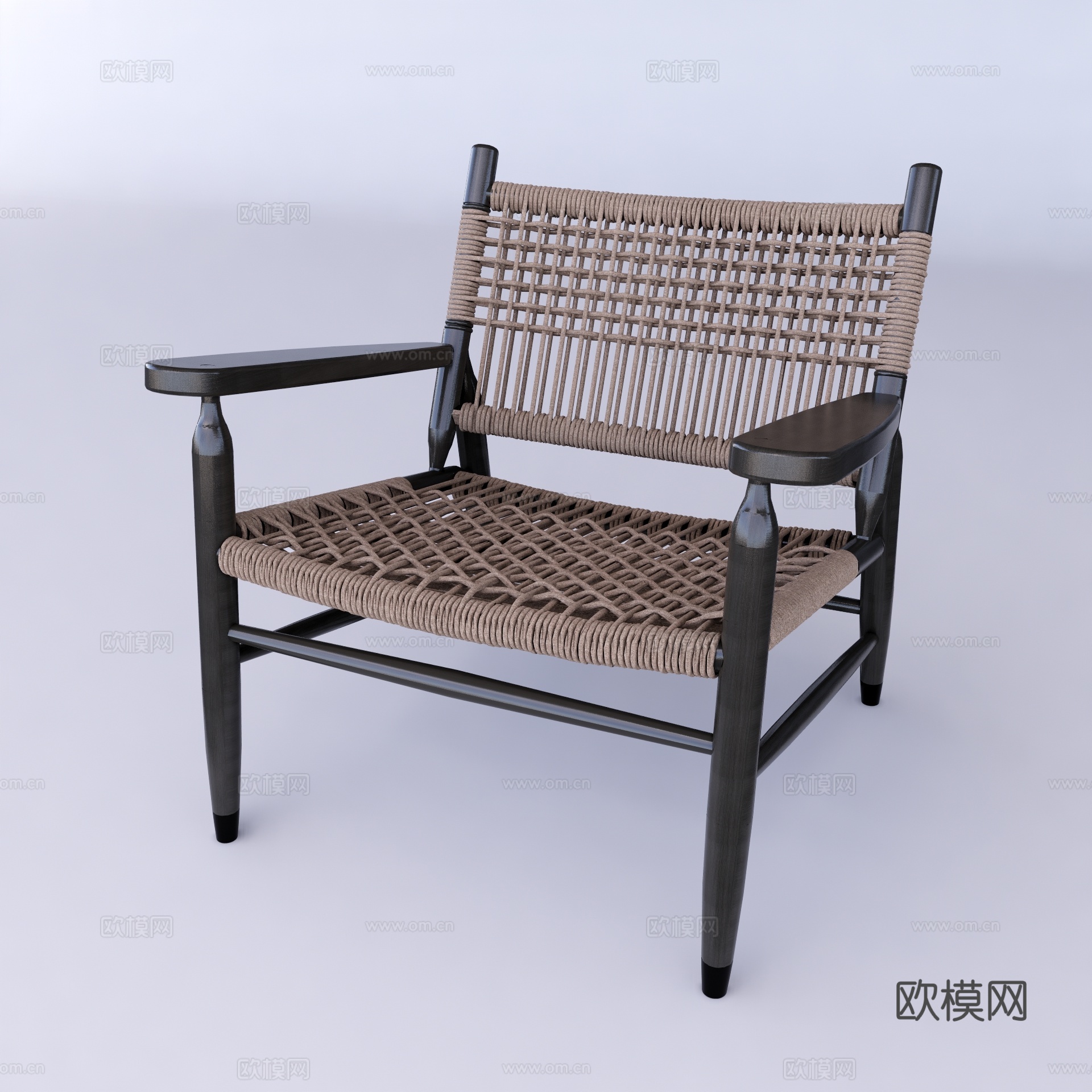 现代藤编休闲椅su模型下载