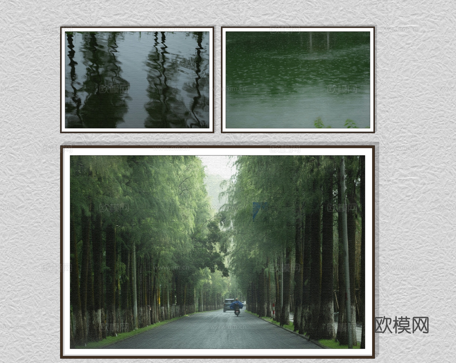 现代风景装饰画su模型下载