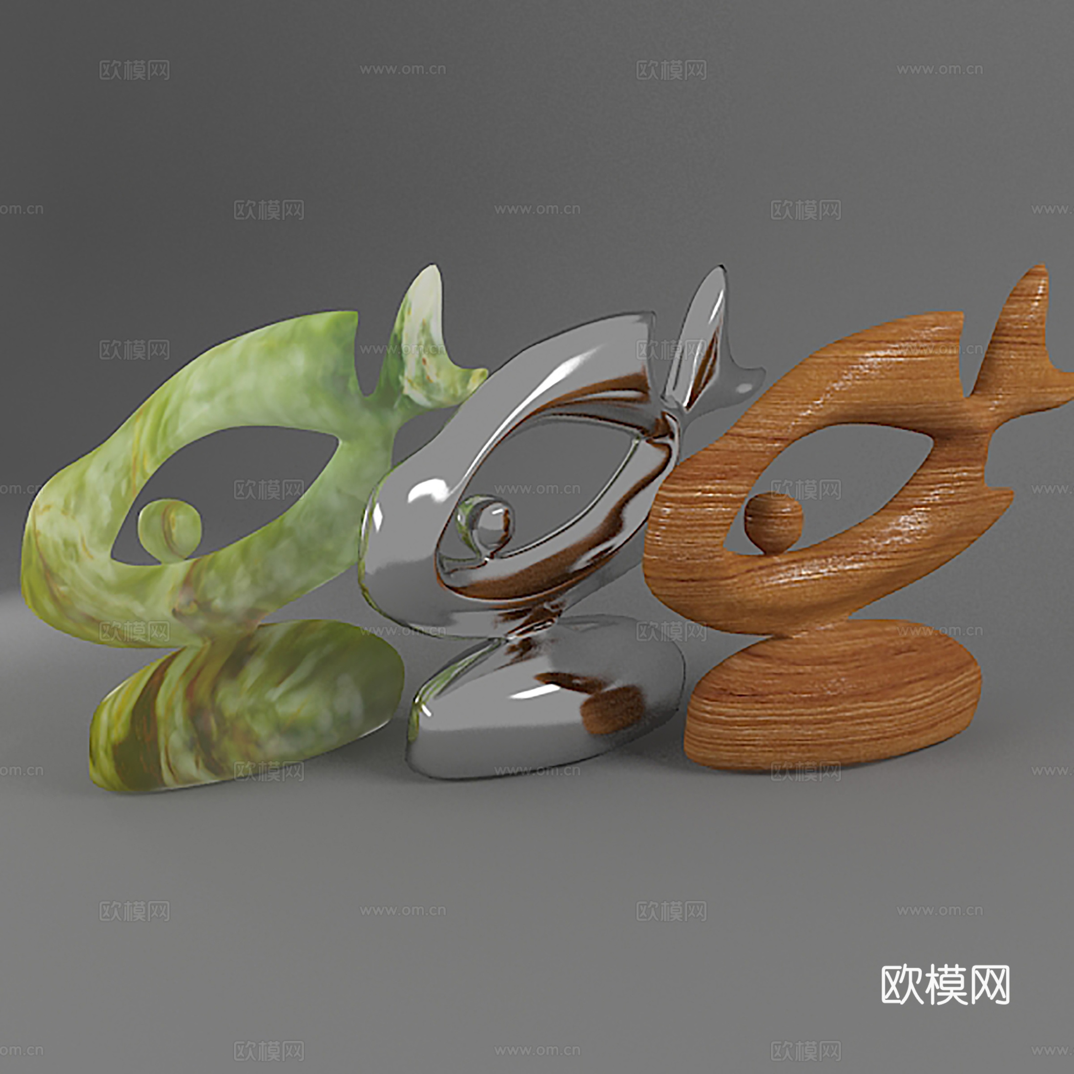 现代饰品摆件 摆件组合3d模型