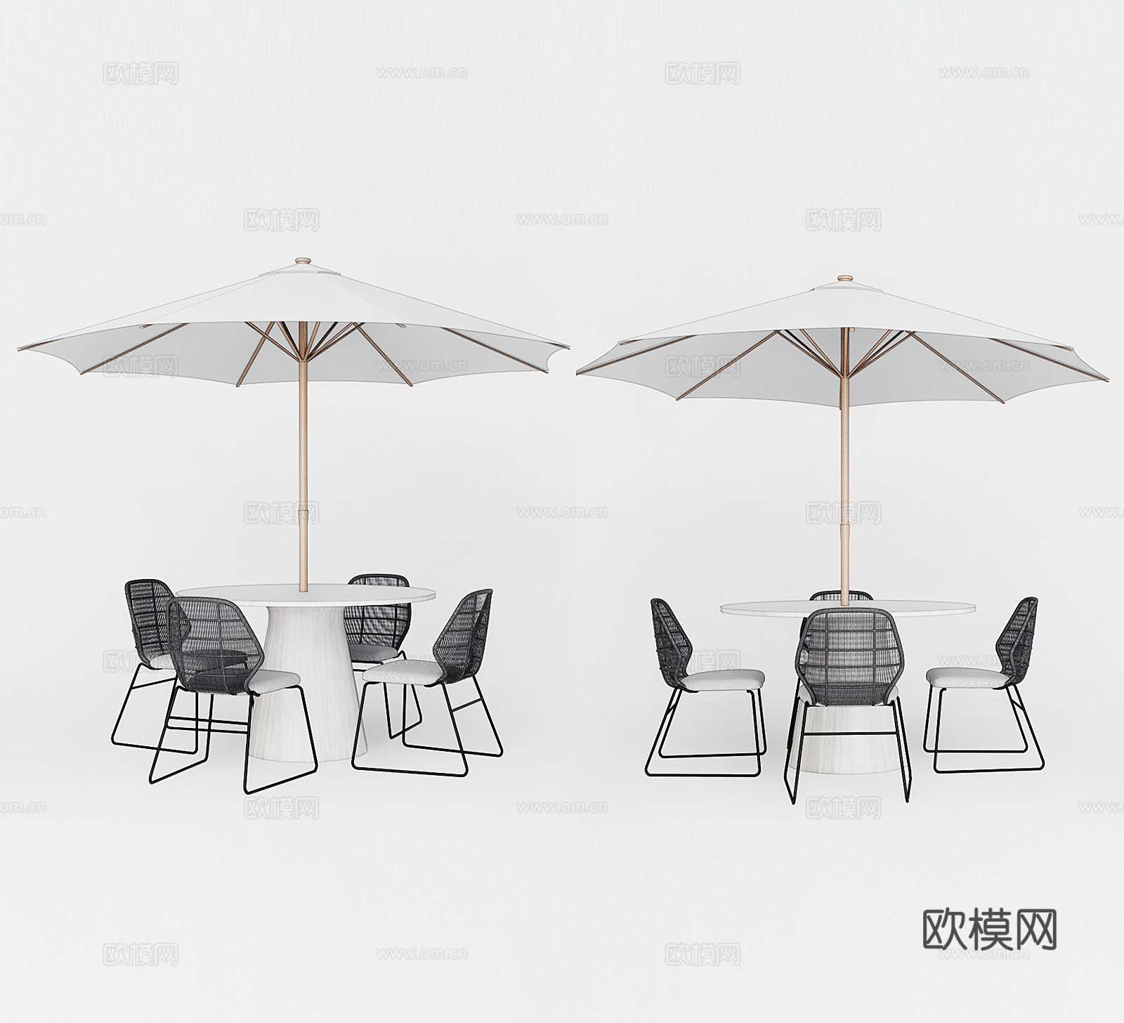 现代户外休闲桌椅su模型下载