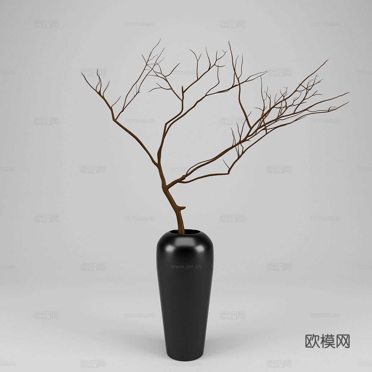 现代花瓶花艺  陶瓷插花组合3d模型