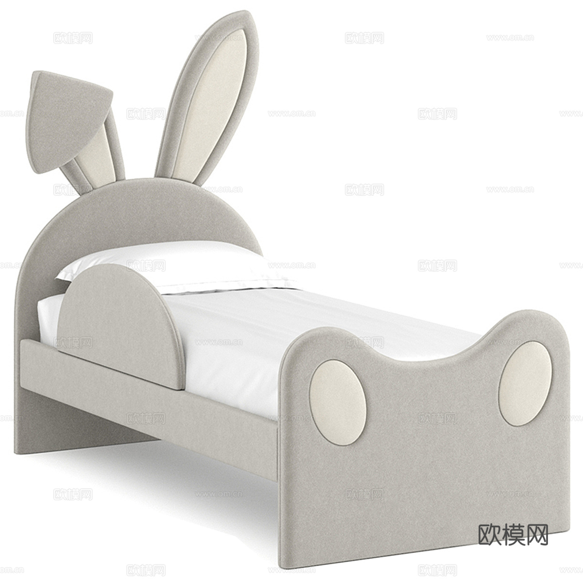现代简约单人床 单人床 简约床 儿童床3d模型