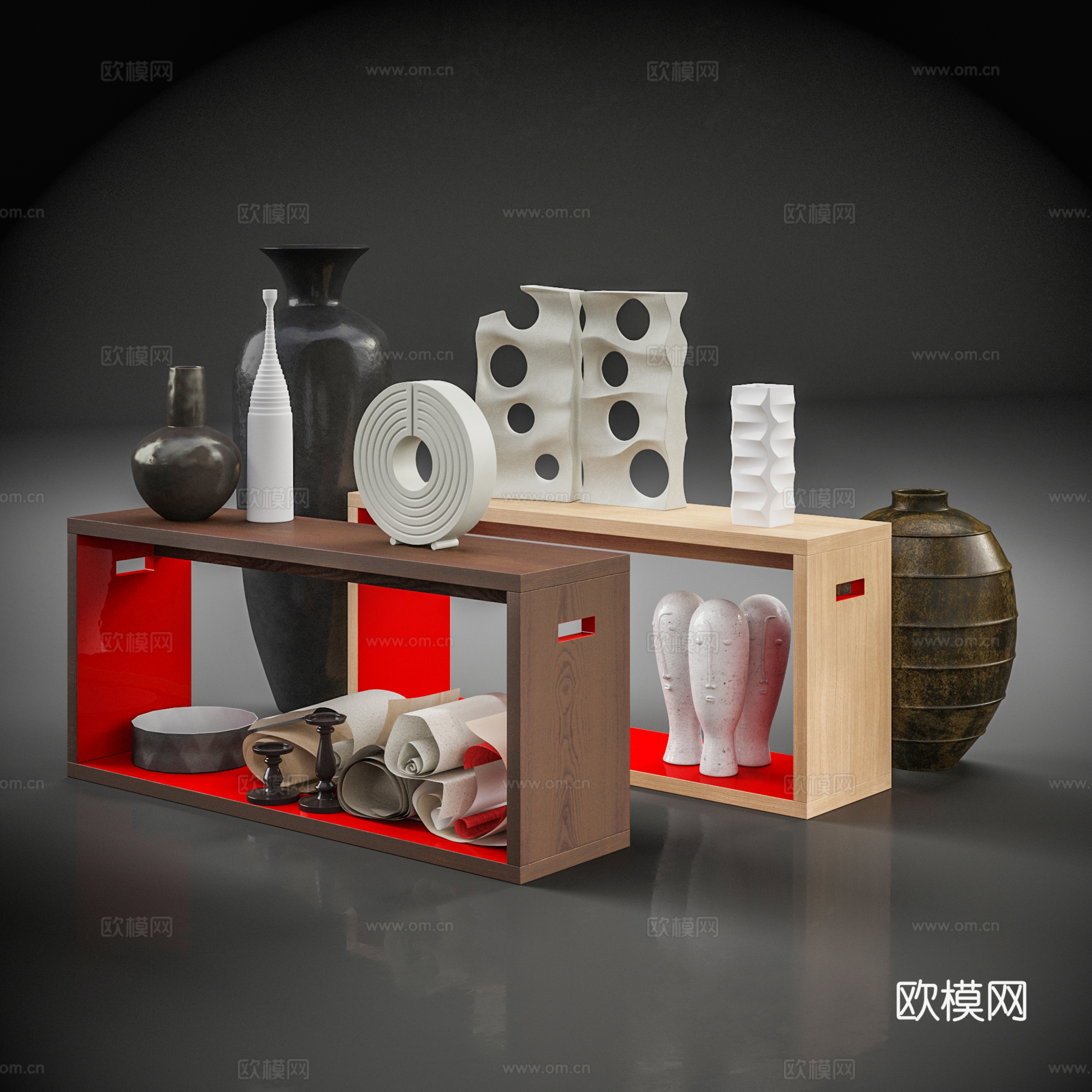 现代饰品摆件  装饰品 陶瓷器皿3d模型