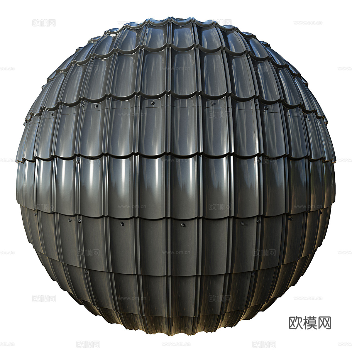 现代金属瓦 彩钢瓦材料3d模型