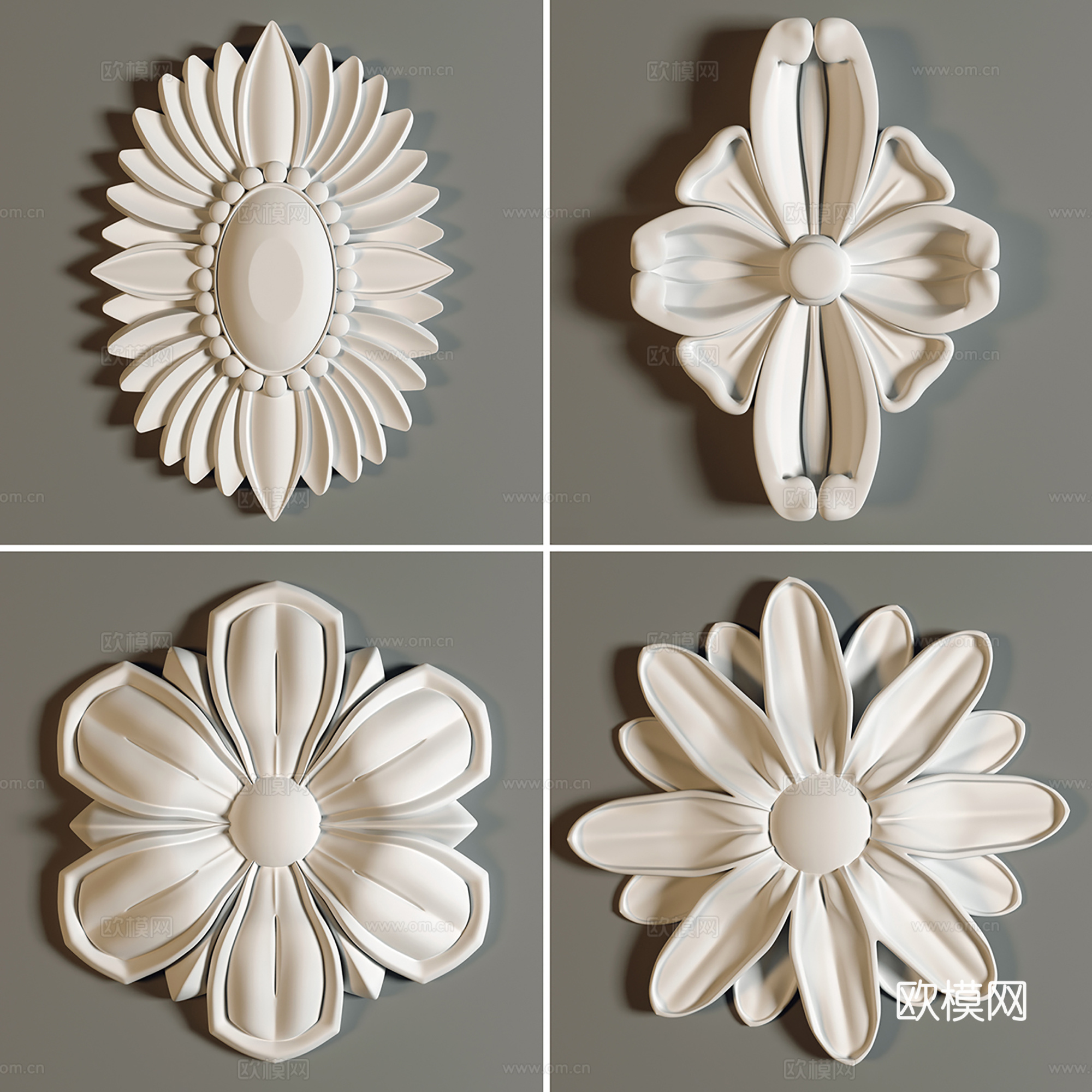 简欧墙饰  雕花饰品 雕花墙饰3d模型