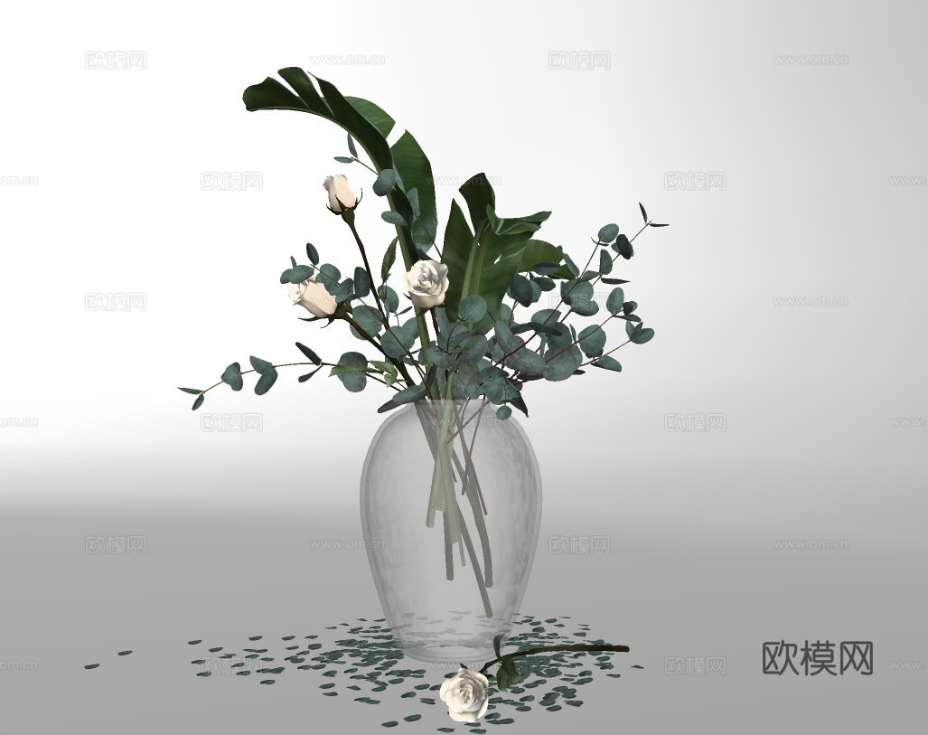 现代花瓶摆件su模型下载