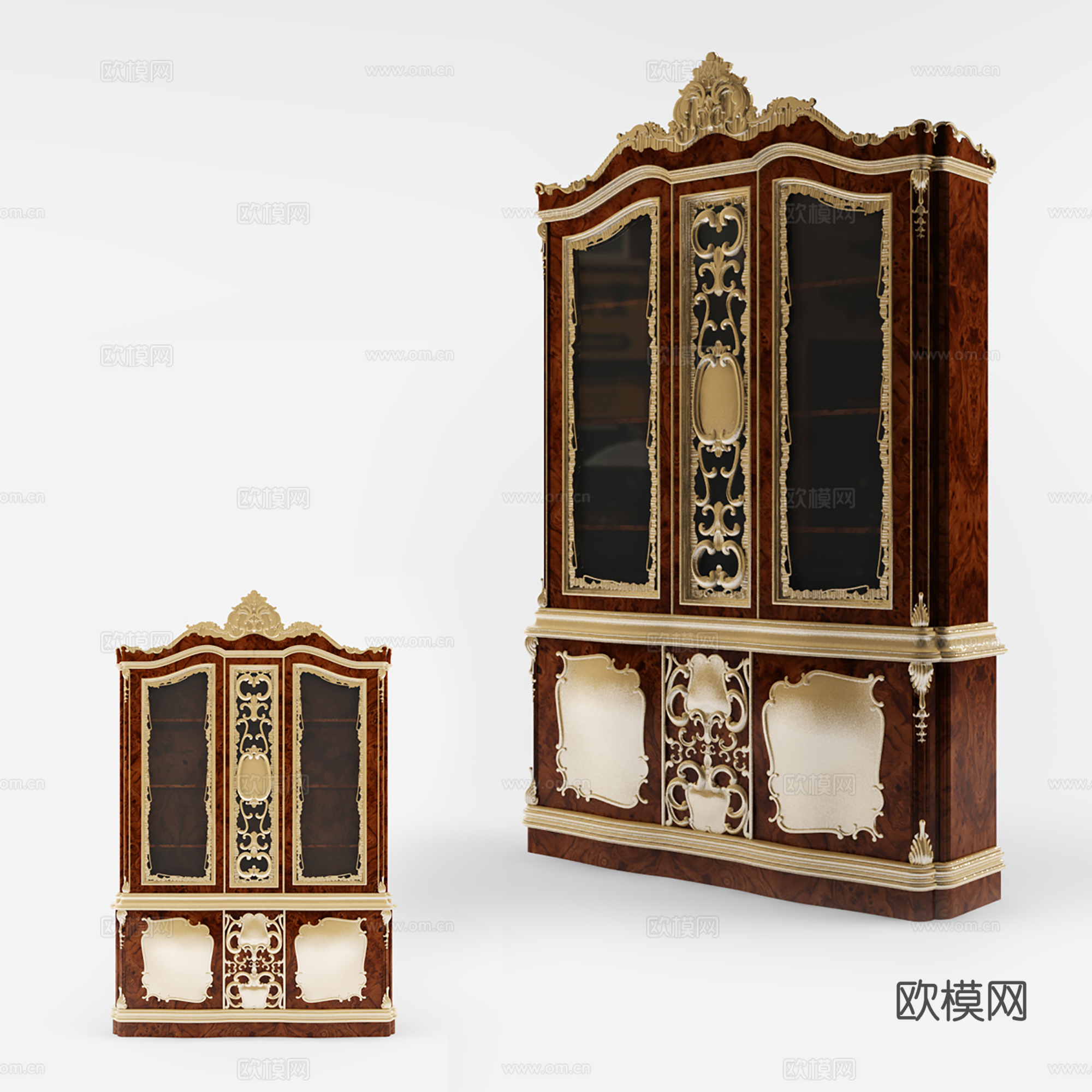 欧式储物柜  餐边柜 碗柜酒柜3d模型
