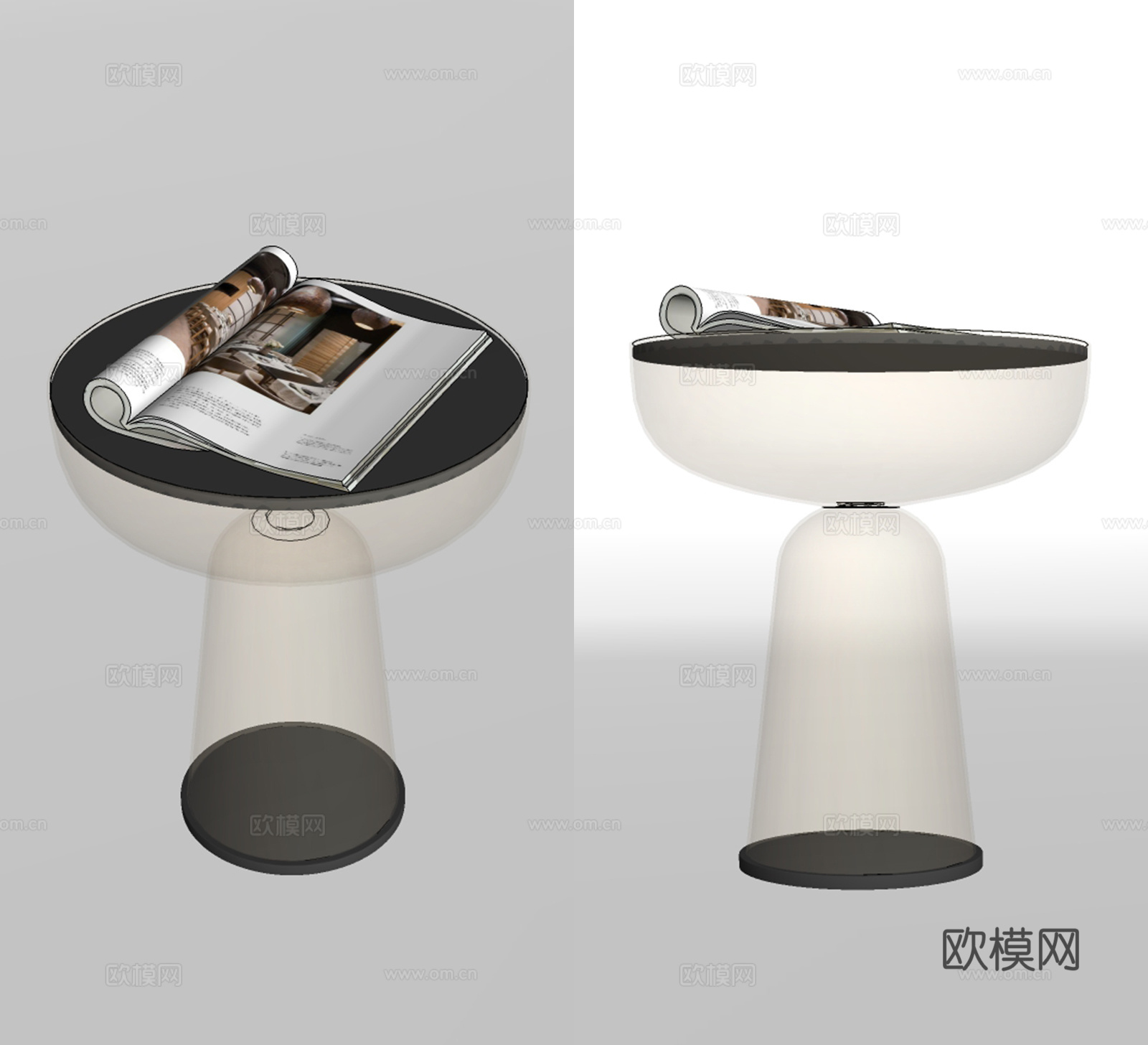 现代轻奢圆几su模型下载