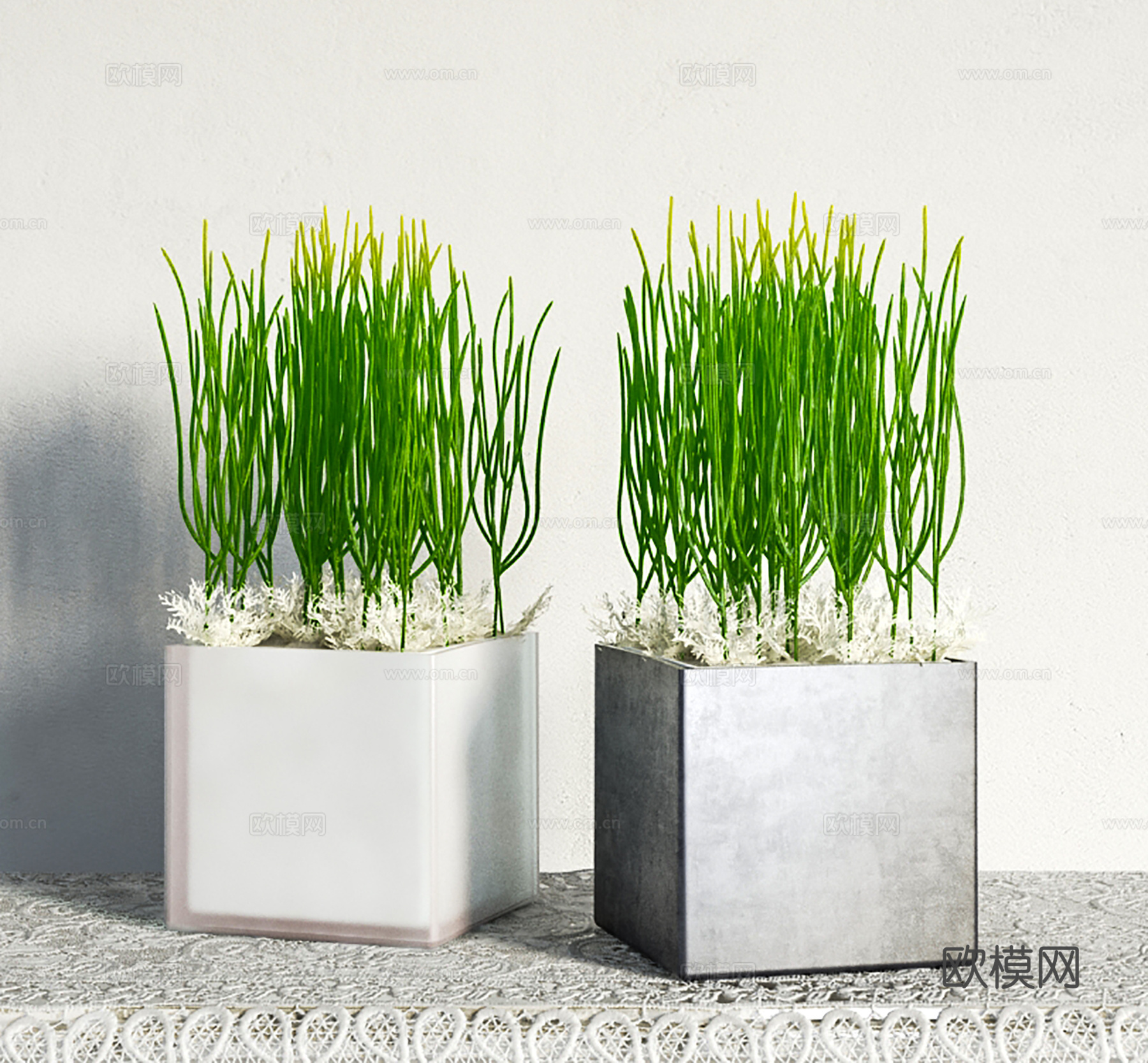 现代盆景  绿植盆栽  盆栽组合3d模型
