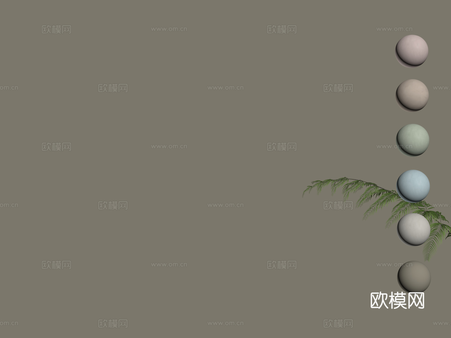 3现代微水泥 肌理漆 艺术涂料 绿植su模型