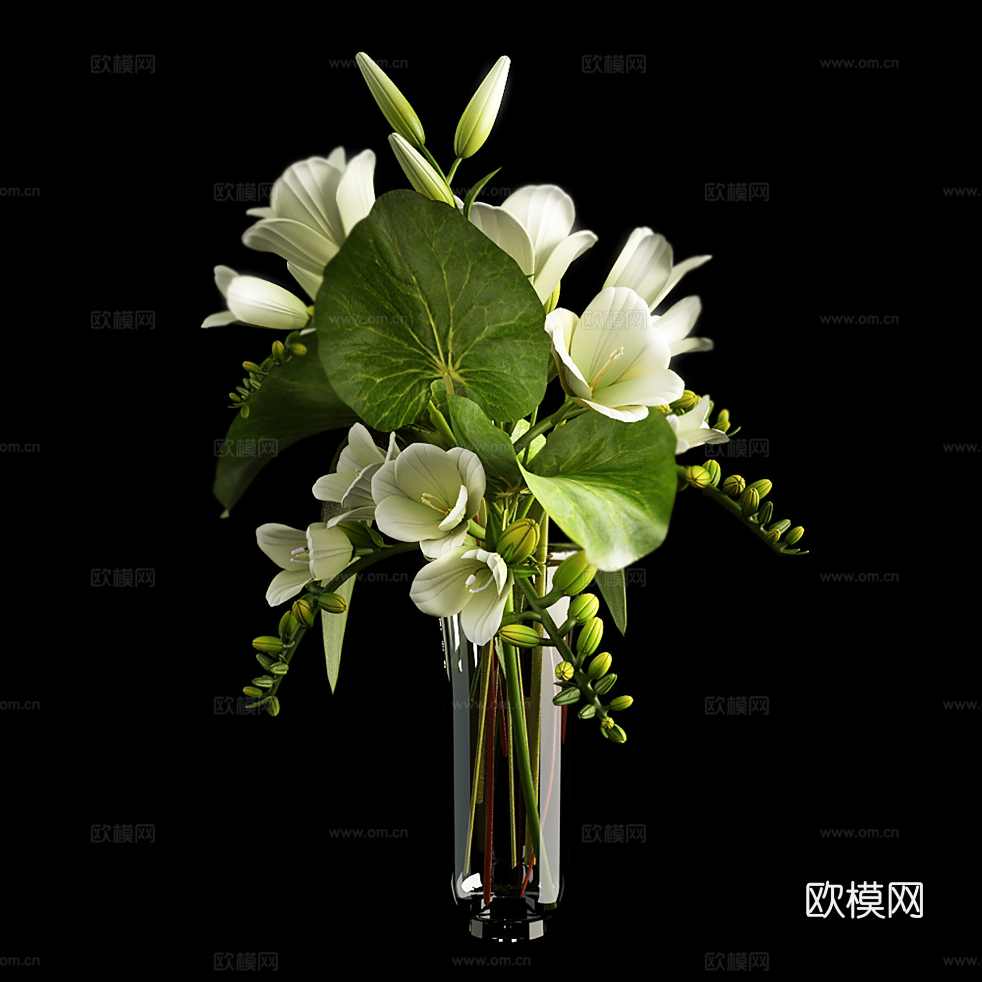 现代盆景  绿植盆栽 花瓶花艺3d模型
