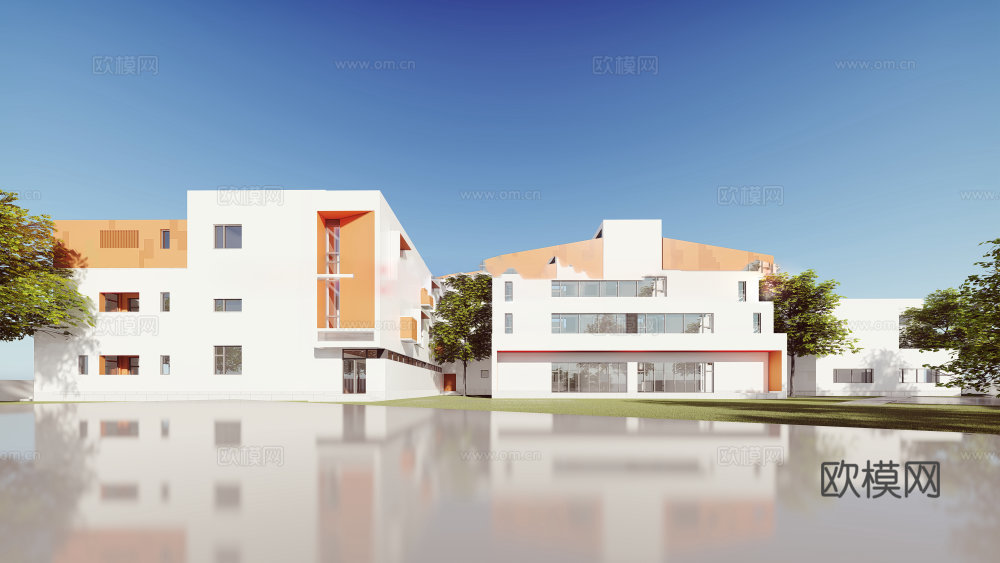 现代幼儿园su模型下载下载（渲染图1）