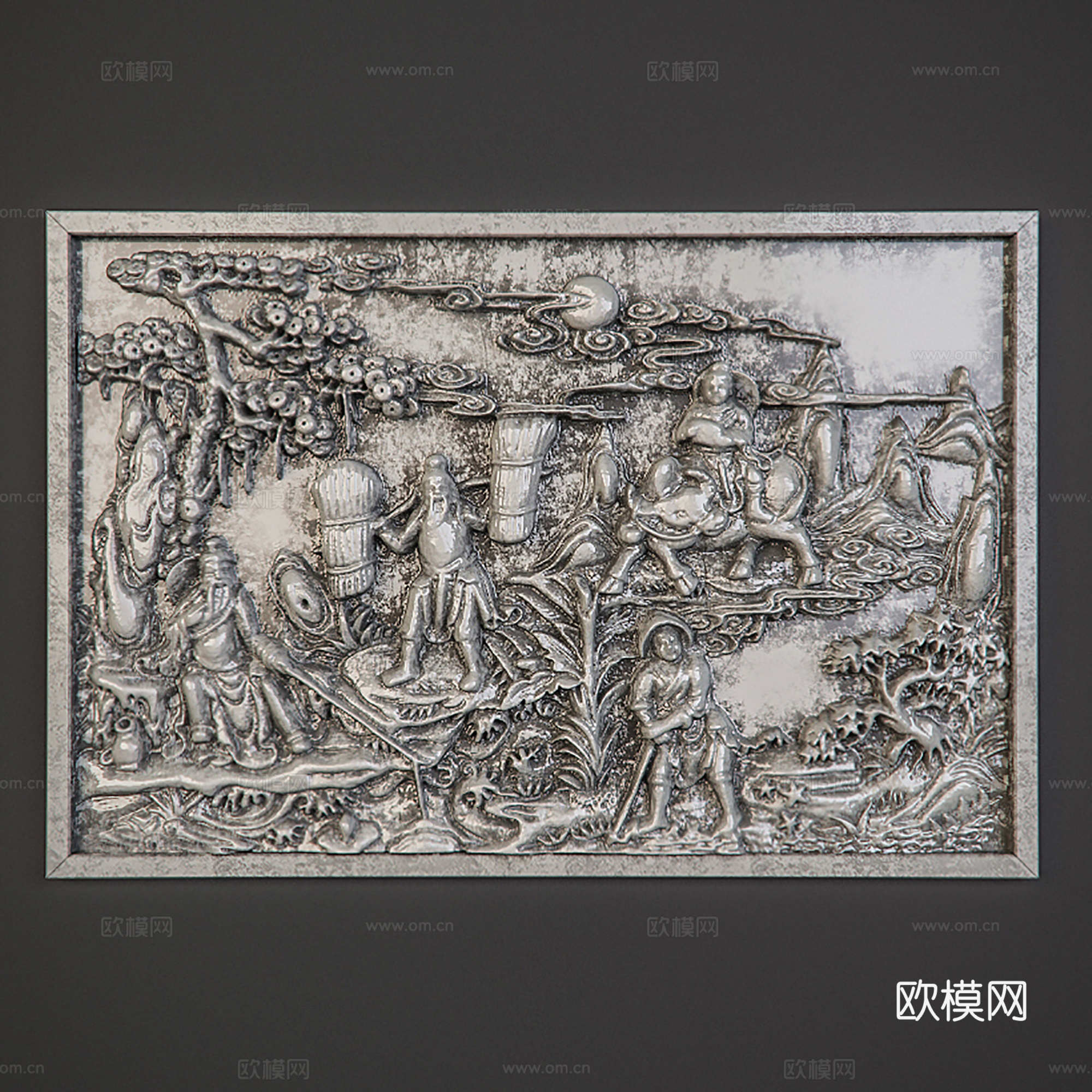 欧式挂画  浮雕挂画  装饰画3d模型