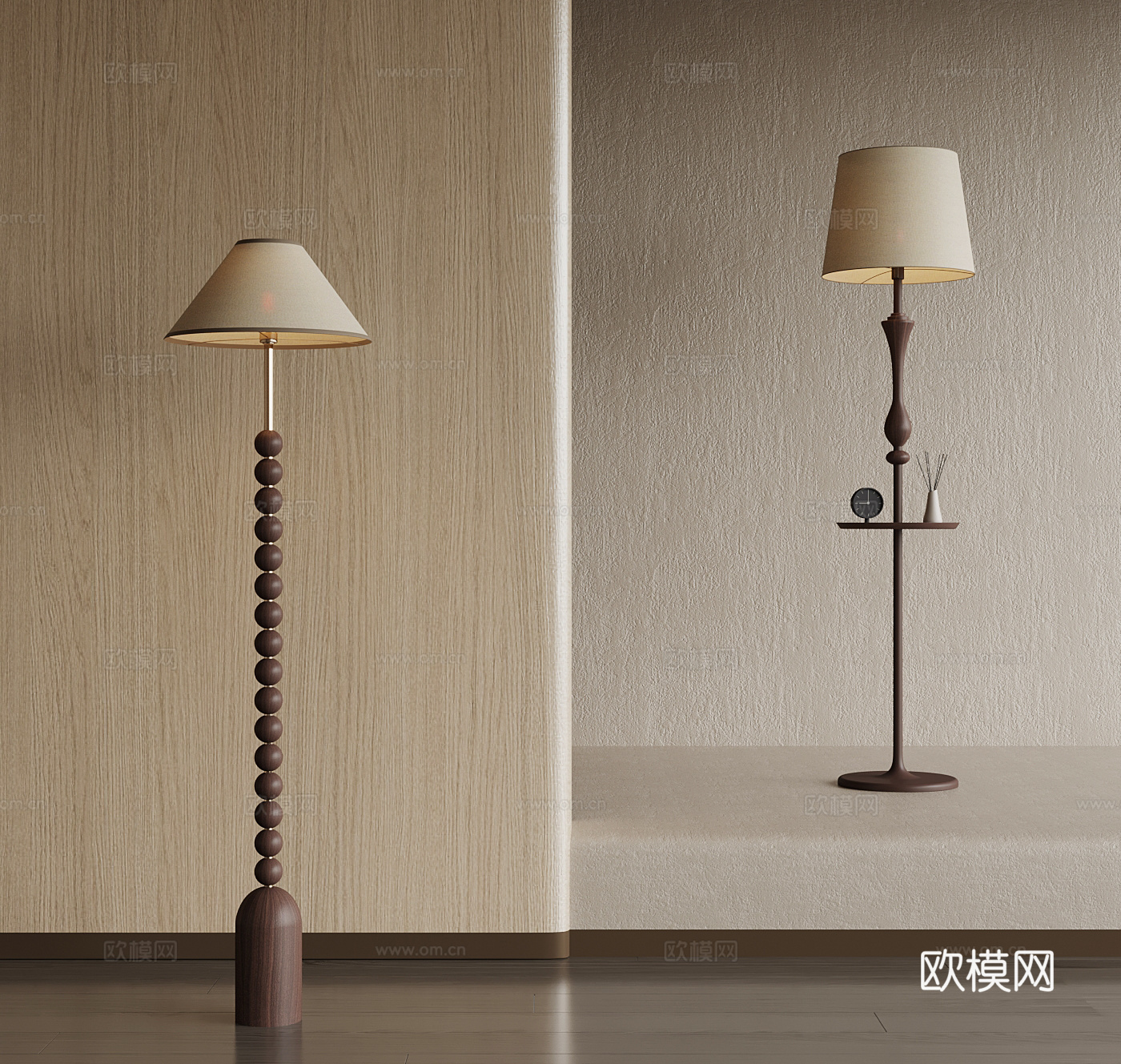 02中古风落地灯 艺术落地灯3d模型