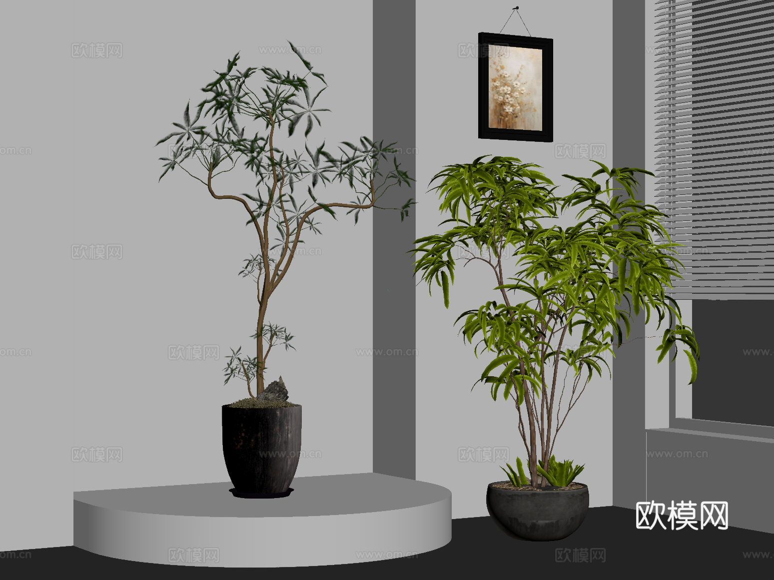 26中古风植物 绿植 盆栽su模型