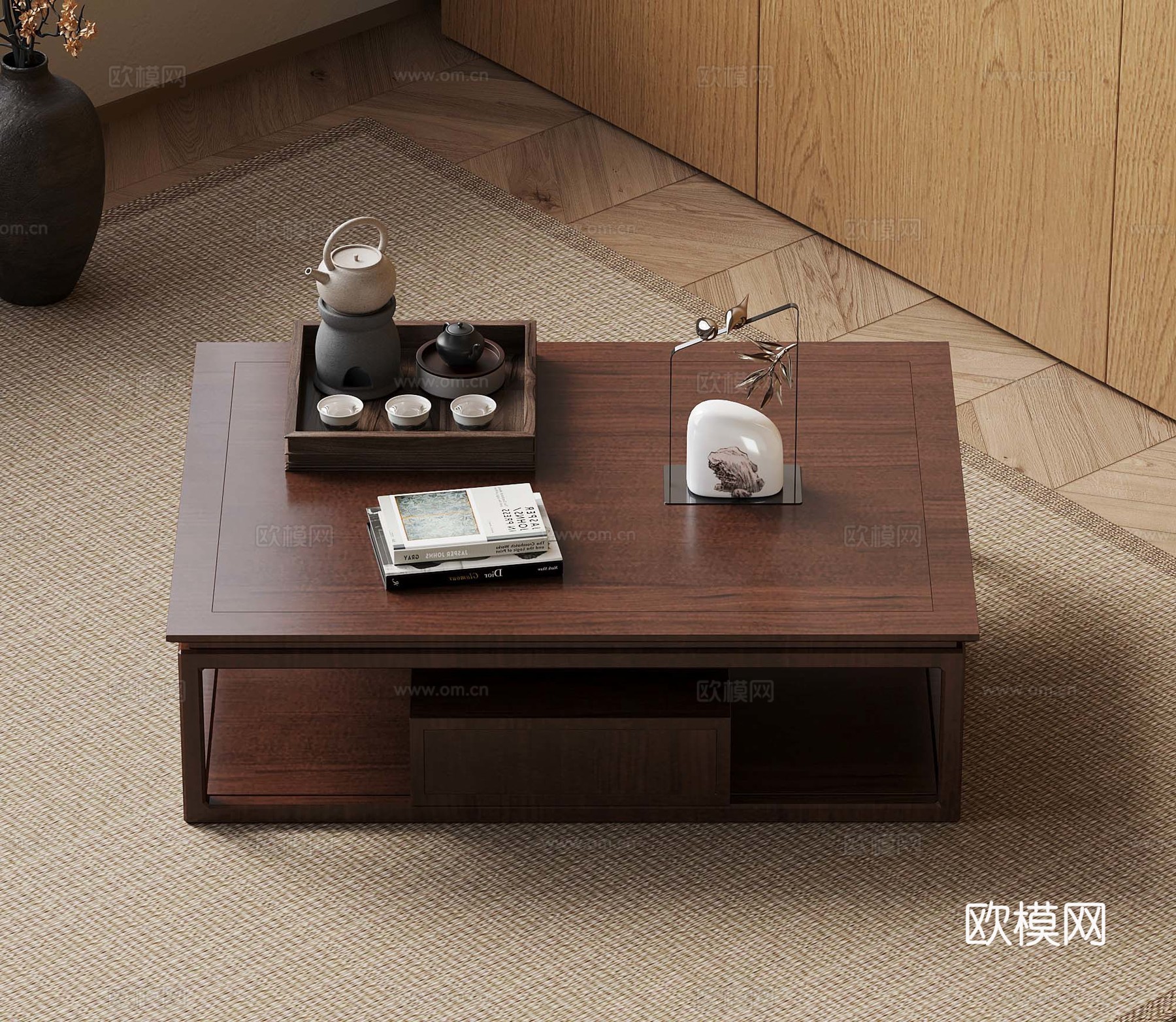 30新中式茶几3d模型