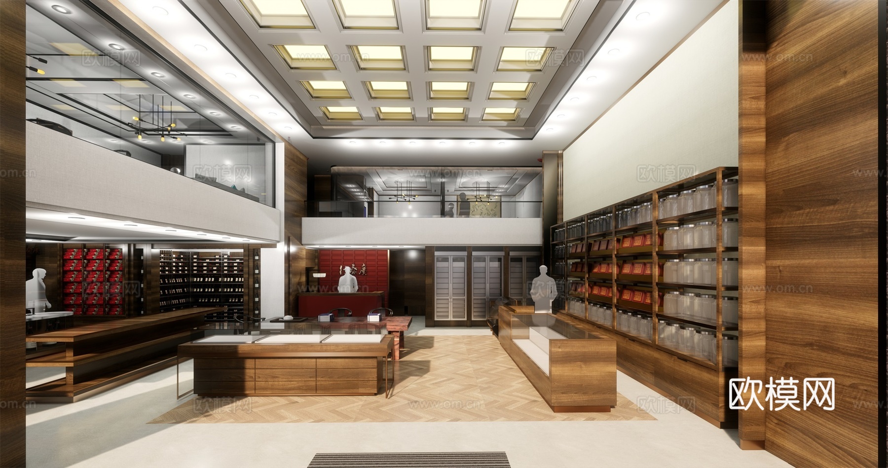 中式餐厅su模型下载