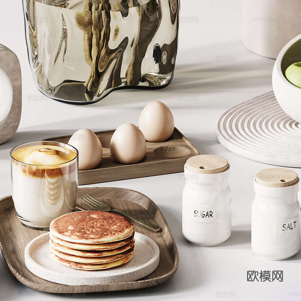 现代意式饰品摆件组合3d模型