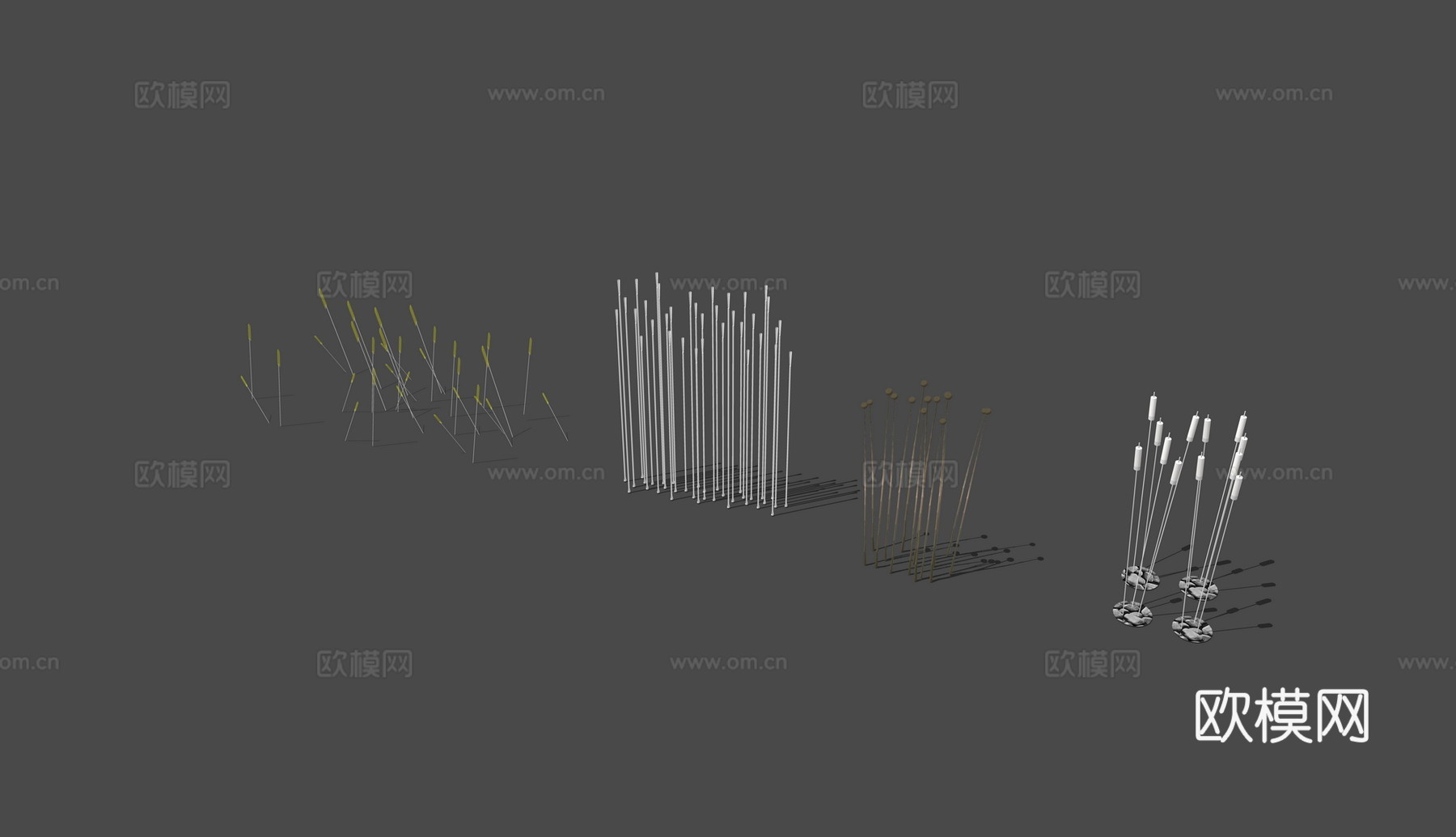现代草坪灯植物灯su模型下载