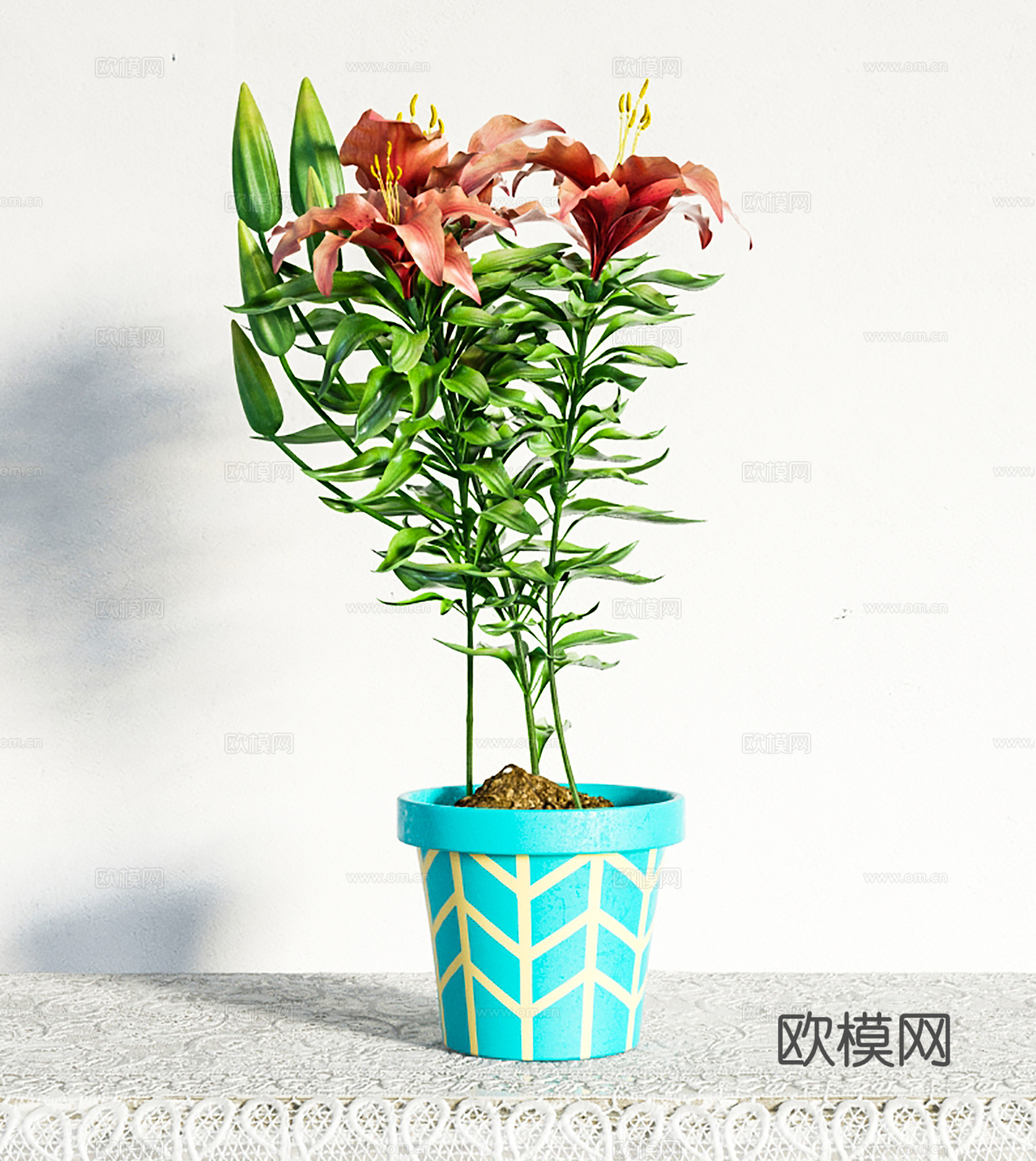 现代盆景  绿植盆栽  室内造景绿植3d模型