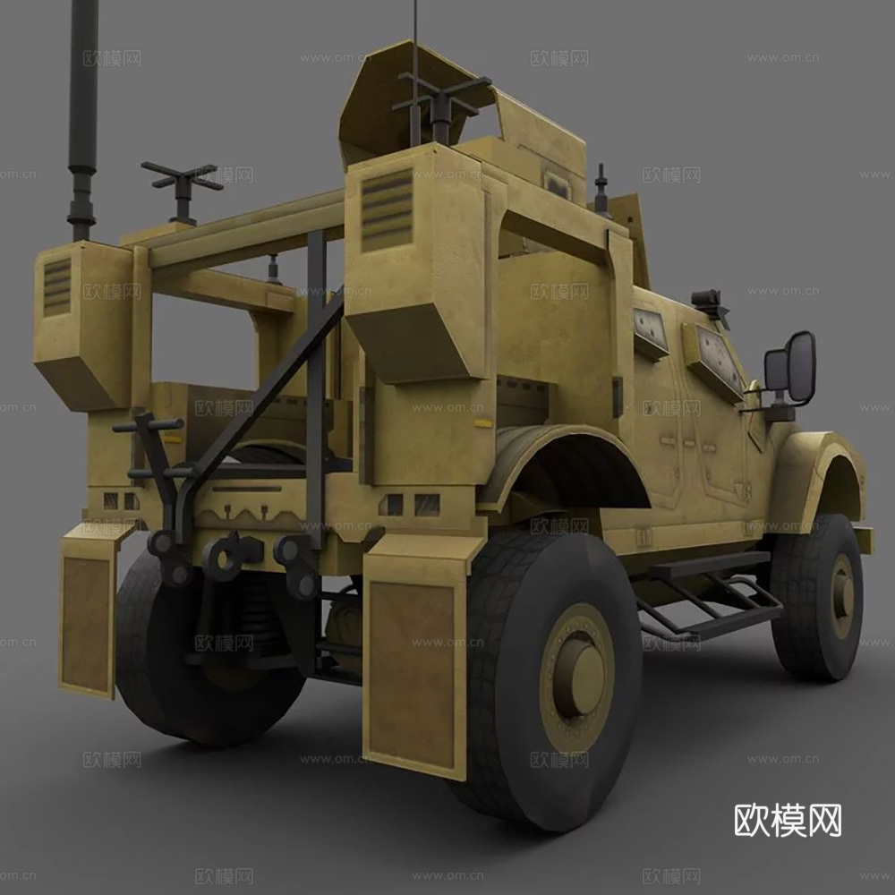 装甲车Oshkosh M-ATV低多边形3d模型