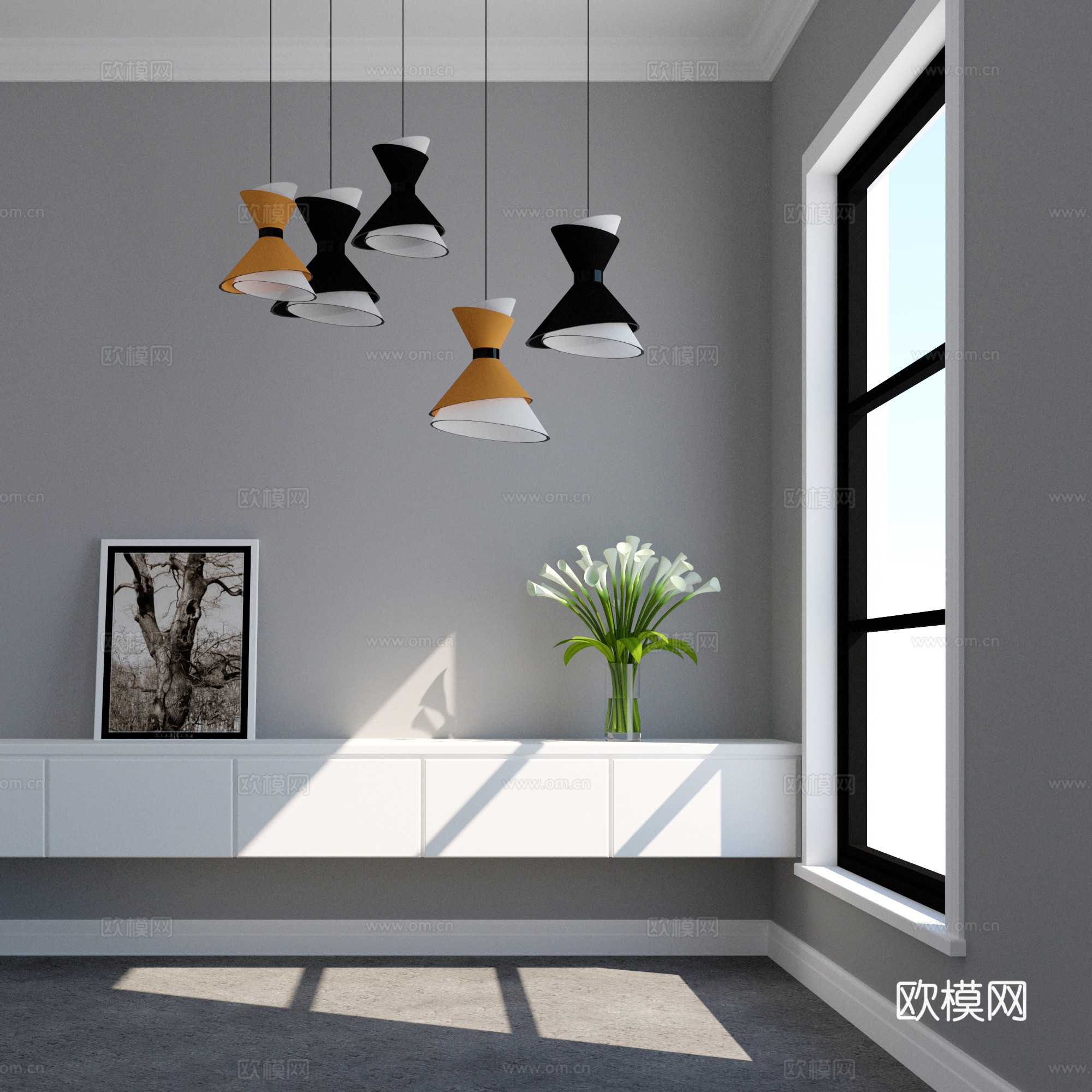 现代轻奢吊灯su模型下载