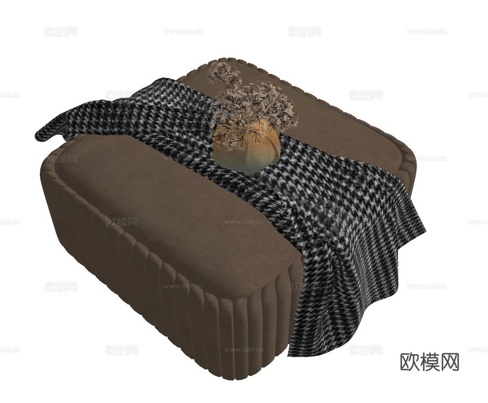 现代皮革脚踏su模型下载