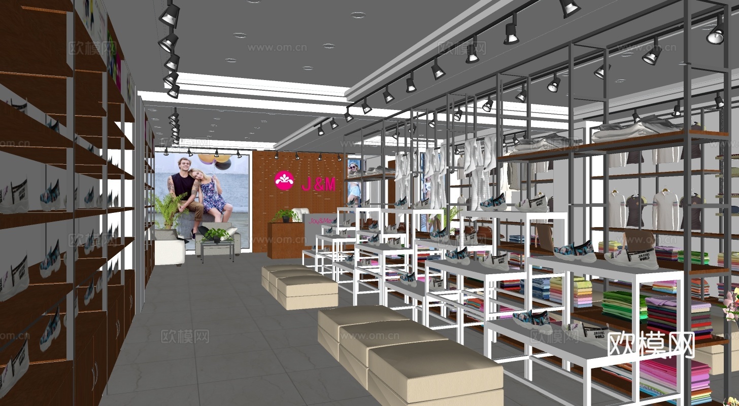 现代鞋店su模型下载