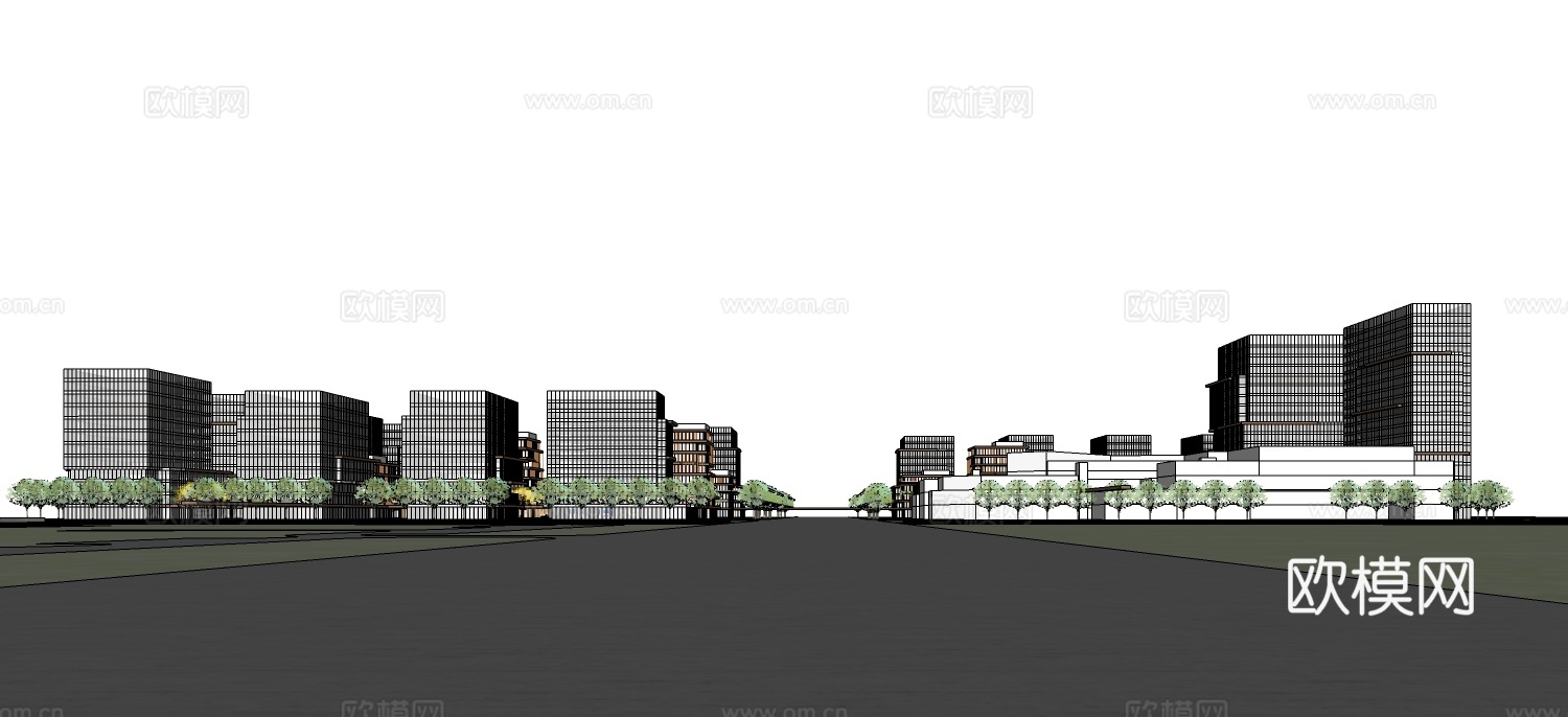 现代办公楼su模型下载