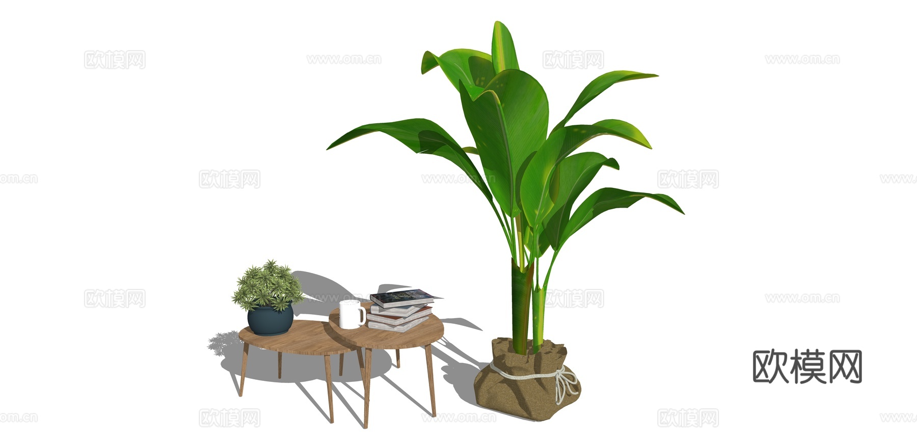 现代室内绿植盆栽su模型下载