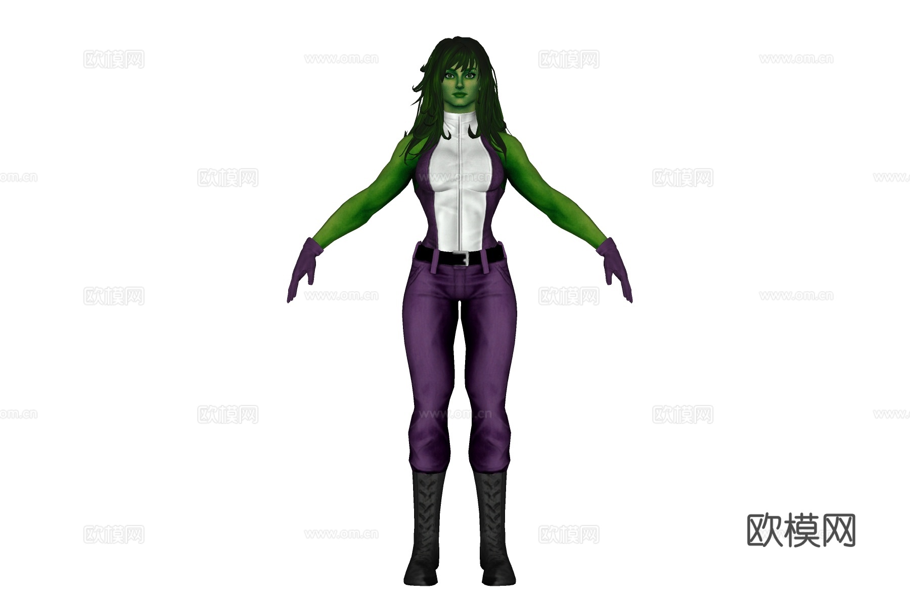 现代女绿巨人su模型下载下载