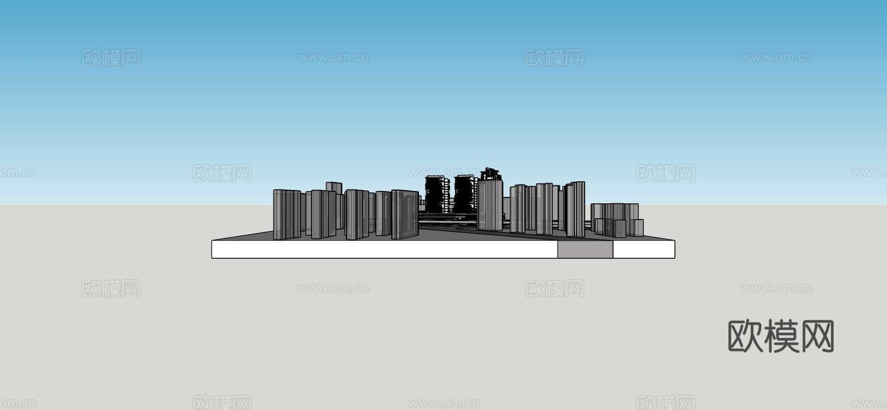 现代商业综合体su模型下载