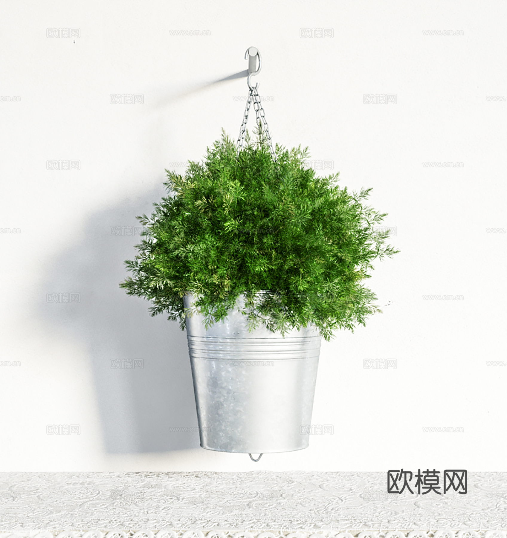 现代吊篮  绿植盆栽3d模型