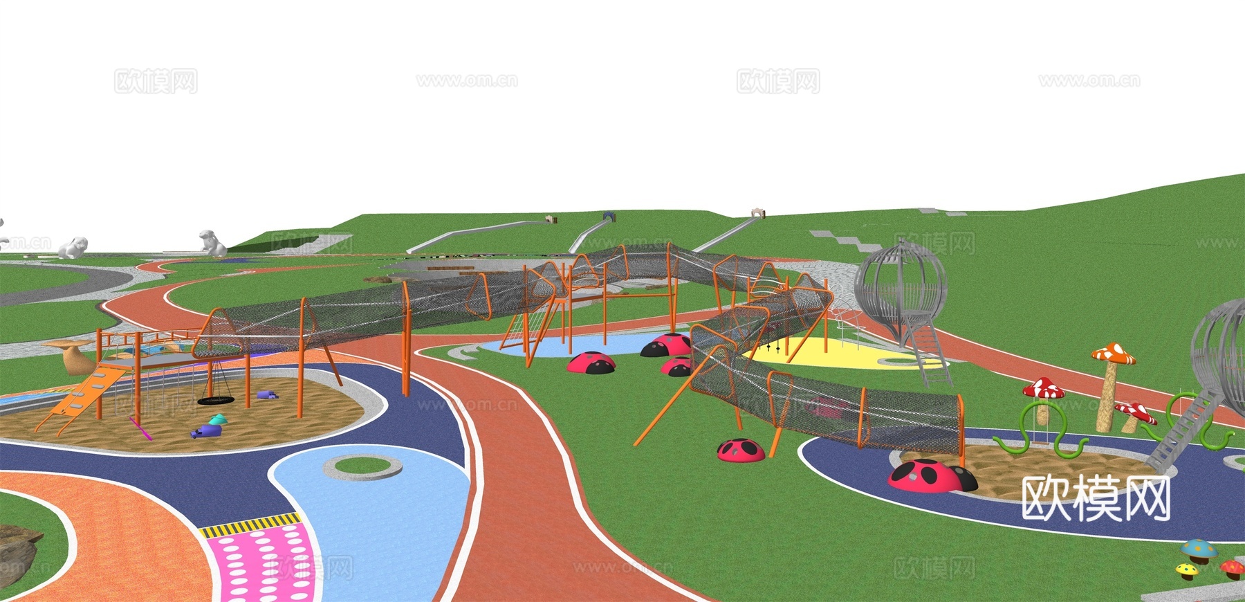 现代儿童游乐场su模型下载下载（渲染图1）
