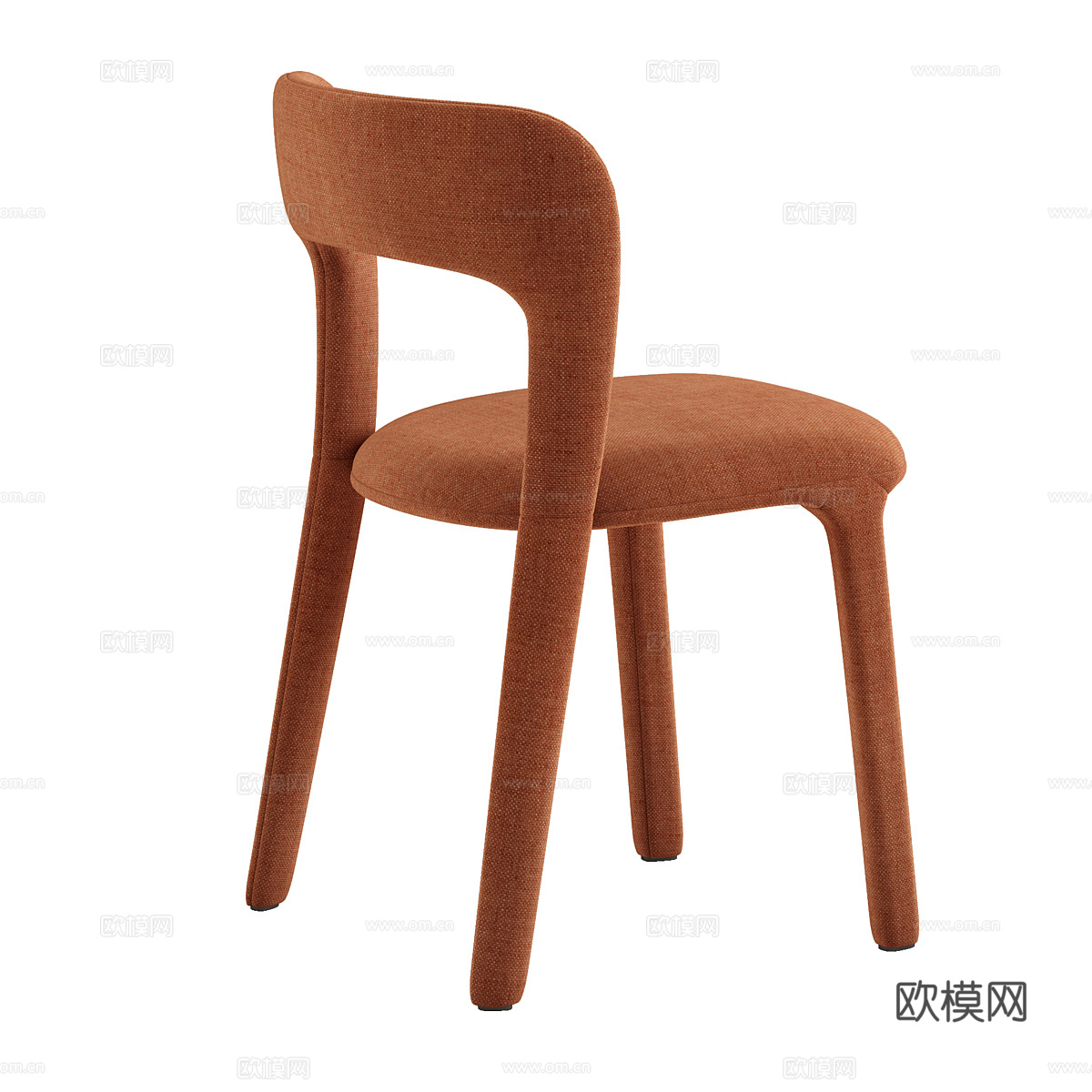 现代意式奶油风布艺单椅3d模型