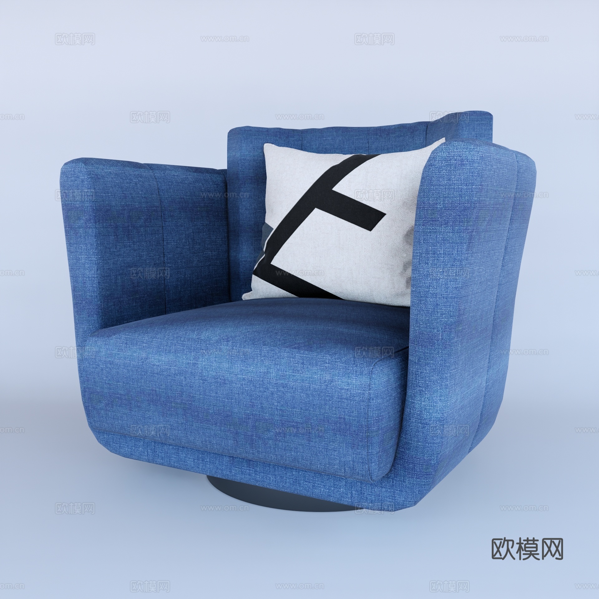 现代布艺单人沙发su模型下载
