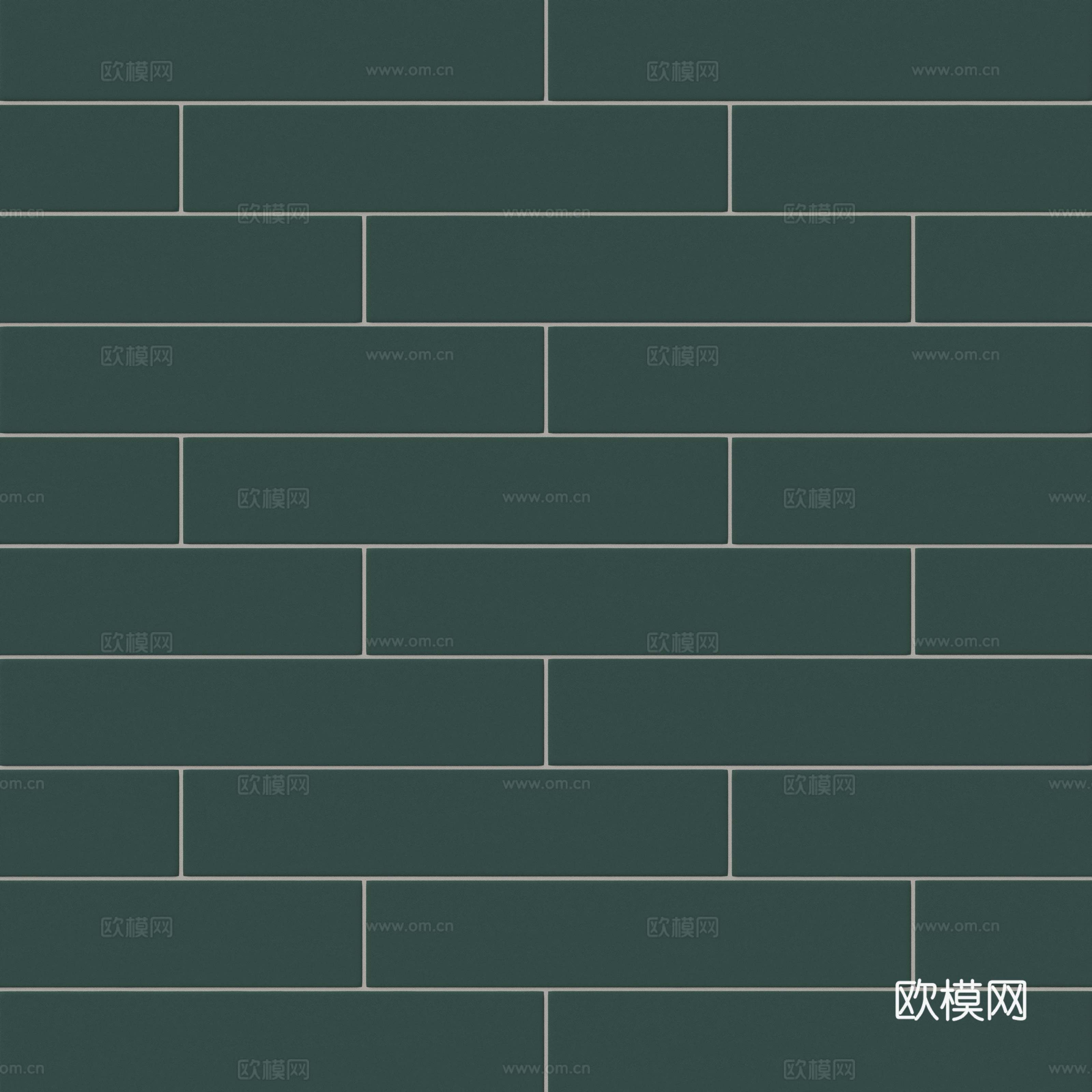 4x21长条形墨绿色瓷砖错拼