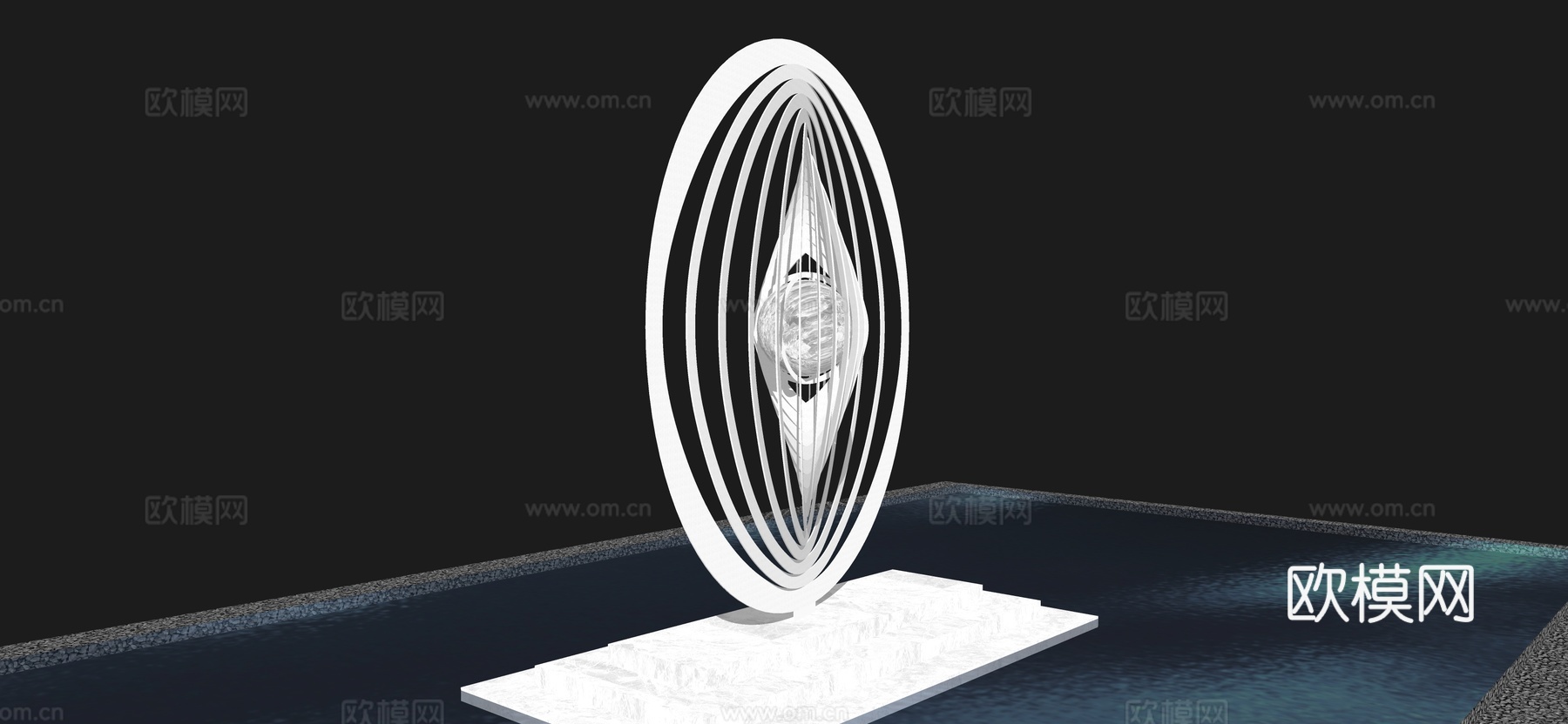 现代雕塑景观小品su模型下载