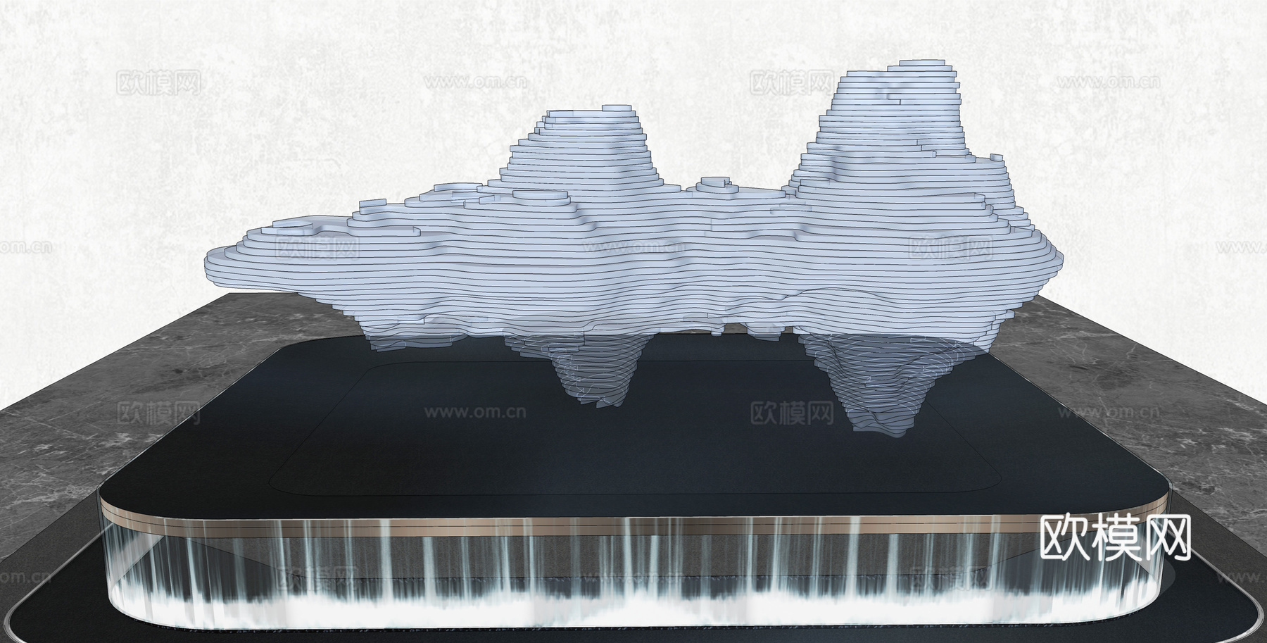 现代山形雕塑景观小品su模型下载