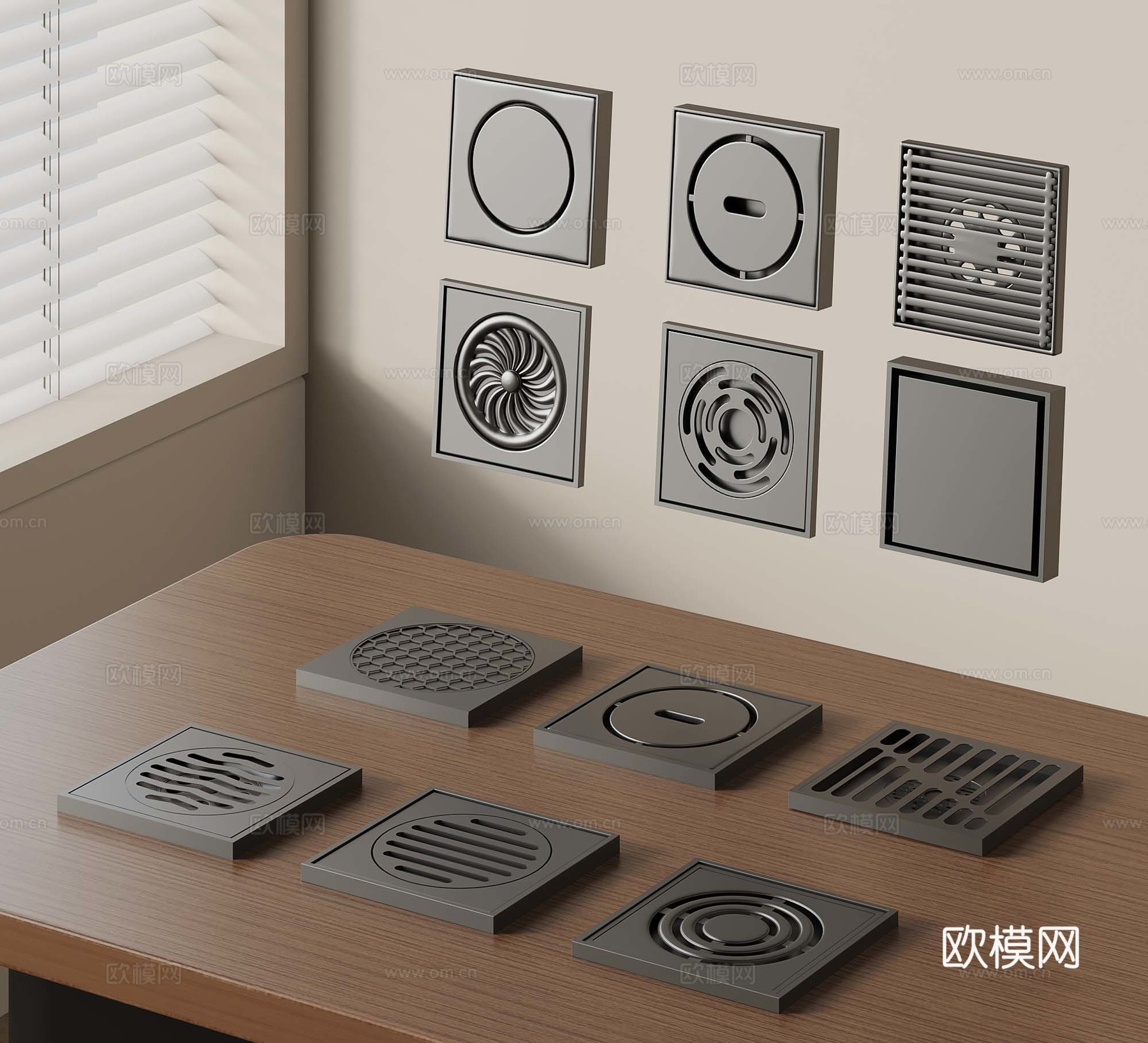 13地漏 无缝地漏3d模型