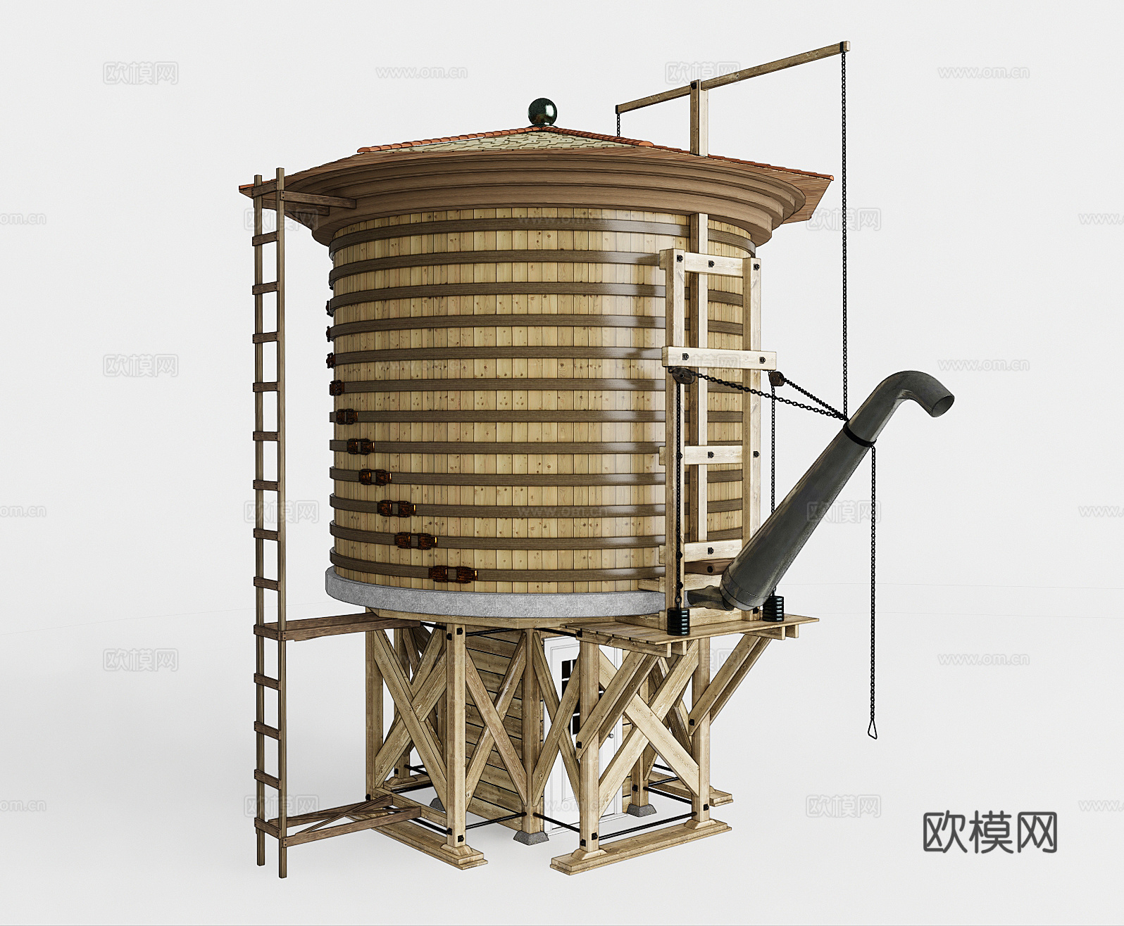 北欧水塔su模型下载