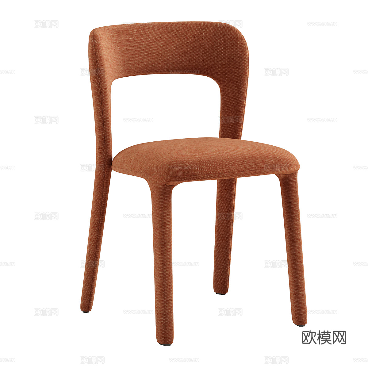 现代意式奶油风布艺单椅3d模型