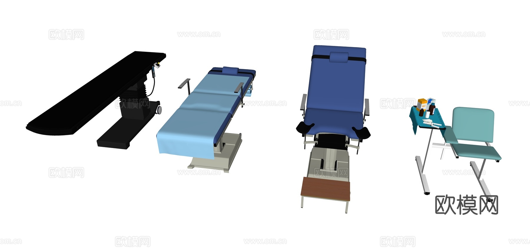现代护理床su模型下载
