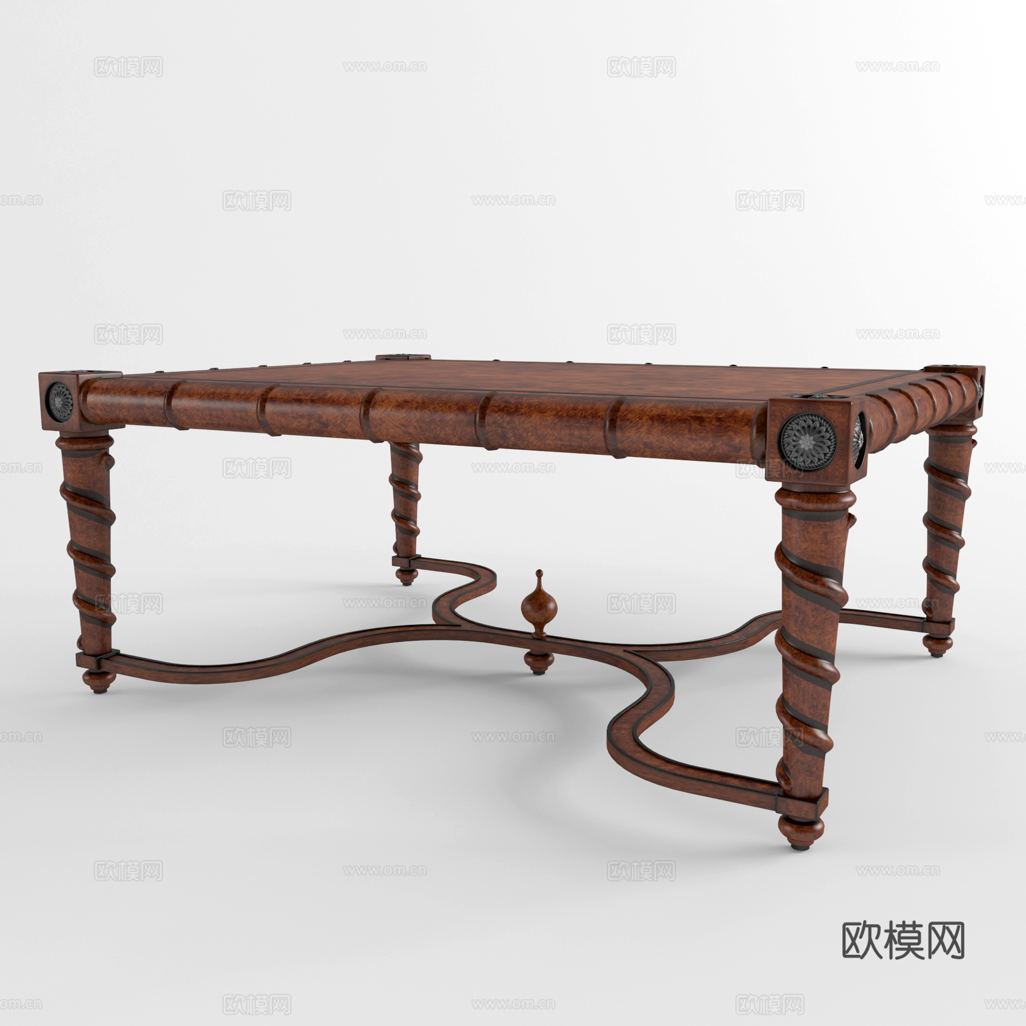 美式茶几  实木茶几  边几桌几3d模型