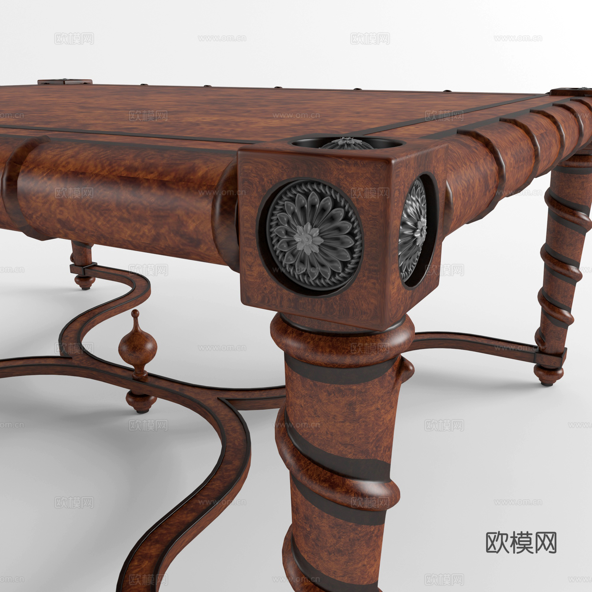 美式茶几  实木茶几  边几桌几3d模型