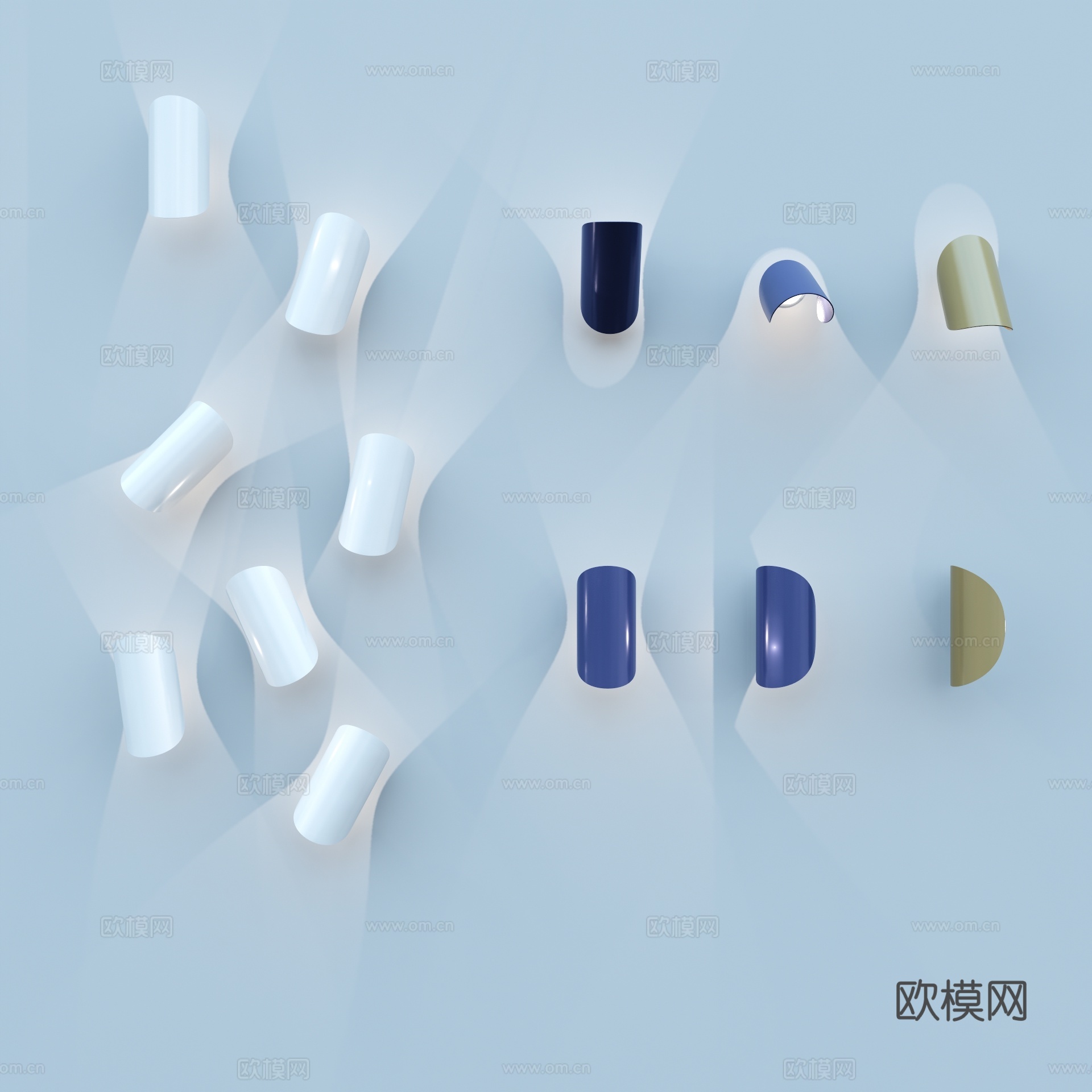 现代时尚小壁灯su模型下载